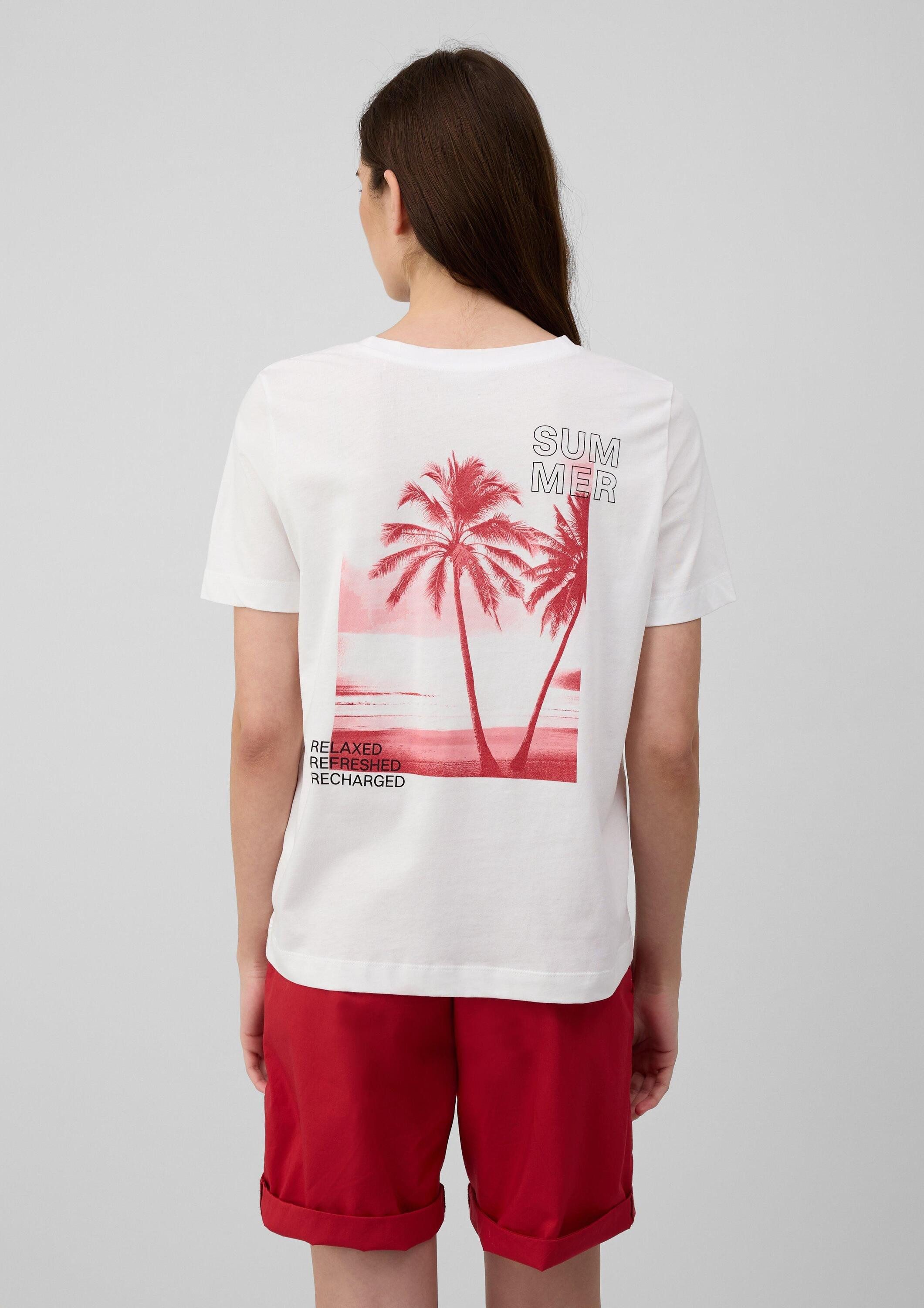 s.Oliver Kurzarmshirt T-Shirt T-Shirt mit Front- und Rückenprint