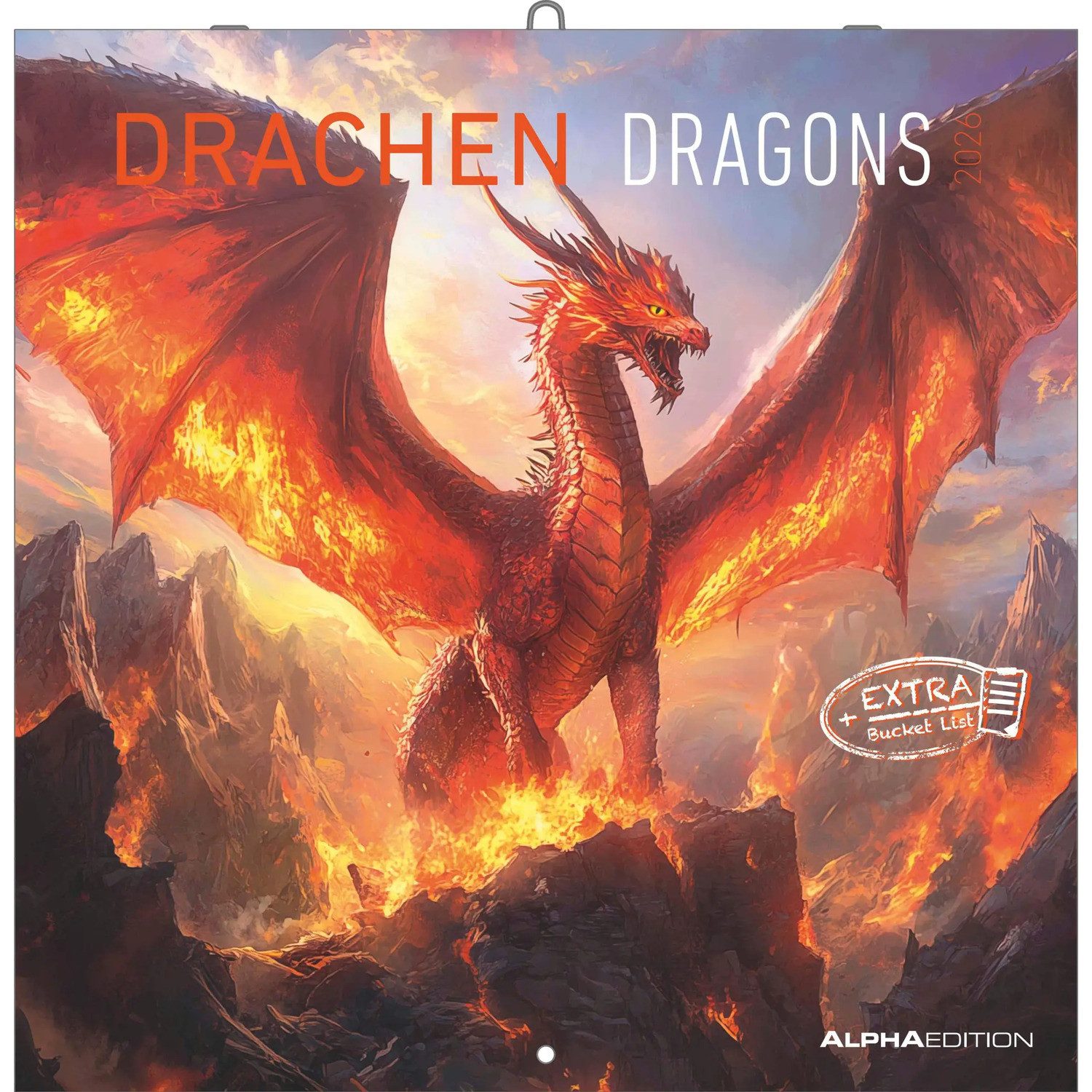 NEUMANN Wandkalender Drachen 2026 - Broschürenkalender 30x30 cm (30x60 geöffnet) -...