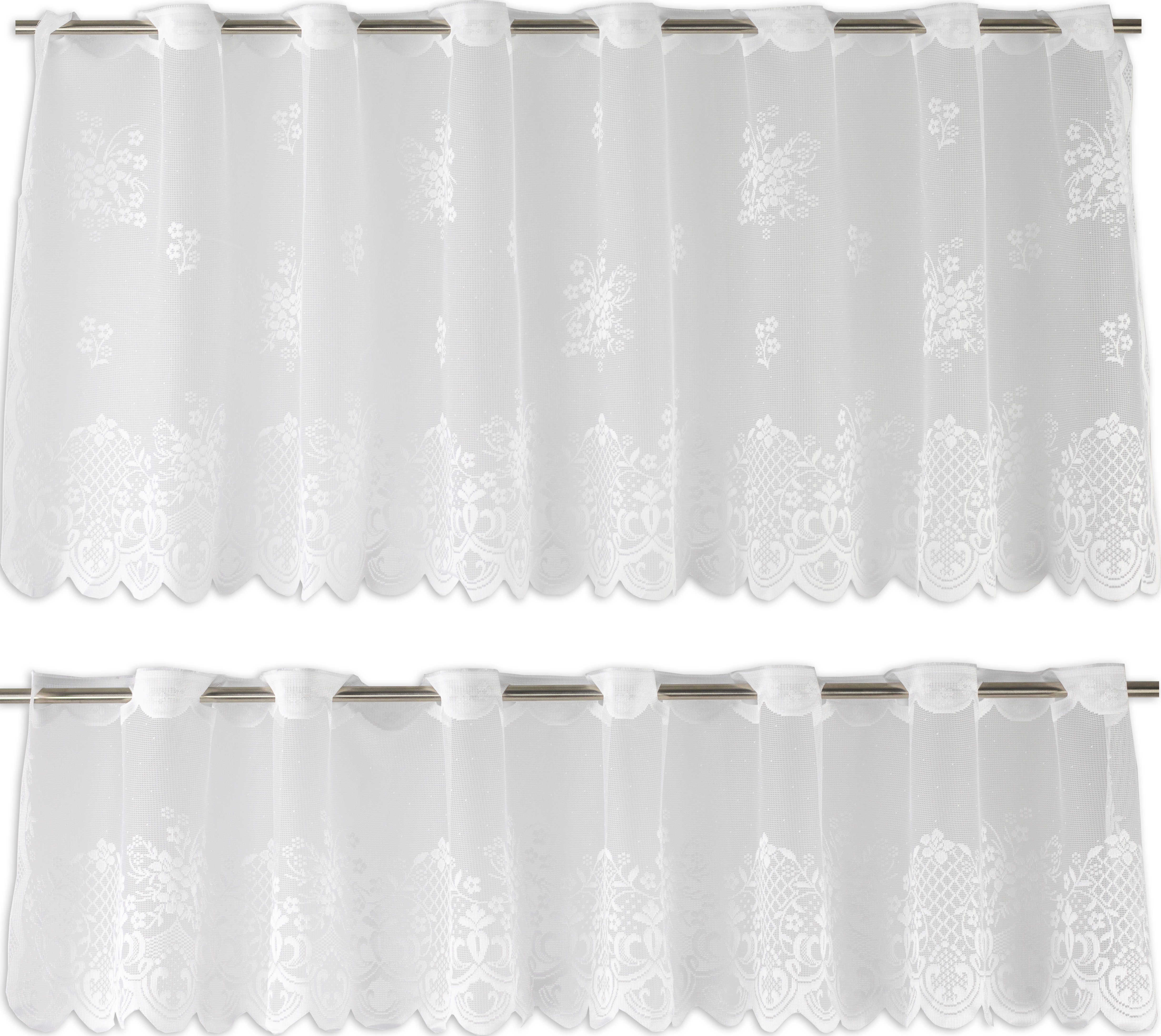 x Stangendurchzug Wirkware, 2336 cm Set Weiß, 30, St), halbtransparent, Scheibengardinen (2 50 Bistrogardinen Küchengardinen EXPERIENCE, Set 160 Scheibengardine