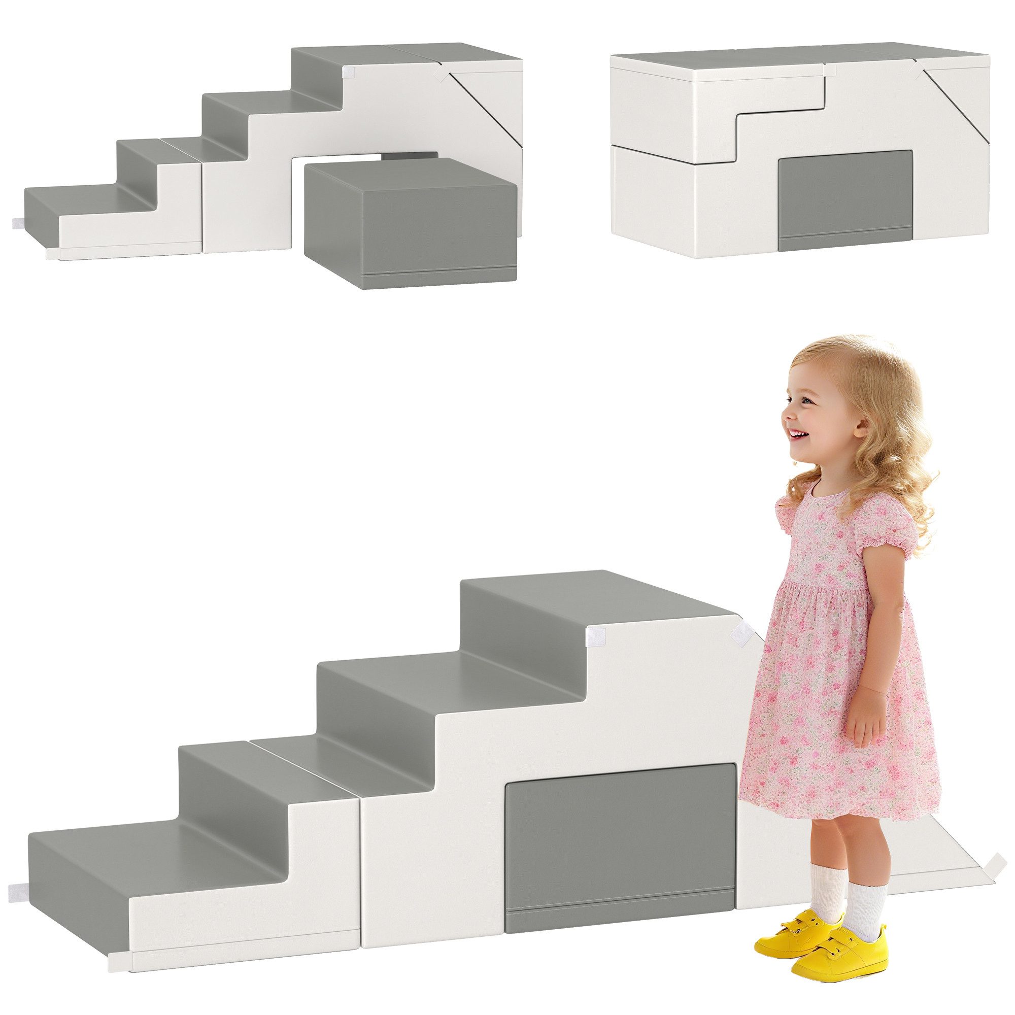 FELIXLEO Kletterwand Kletter und Rutschspielzeug für Kinder, Kunstleder, 86x49x47 cm, Grau, (1-St)