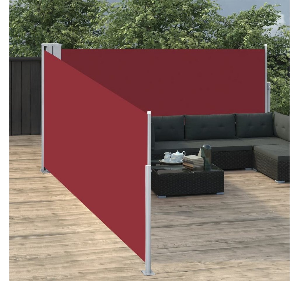 Thumbnail - vidaXL Seitenmarkise Ausziehbare Seitenmarkise Rot 120 x 1000 cm (1-St)