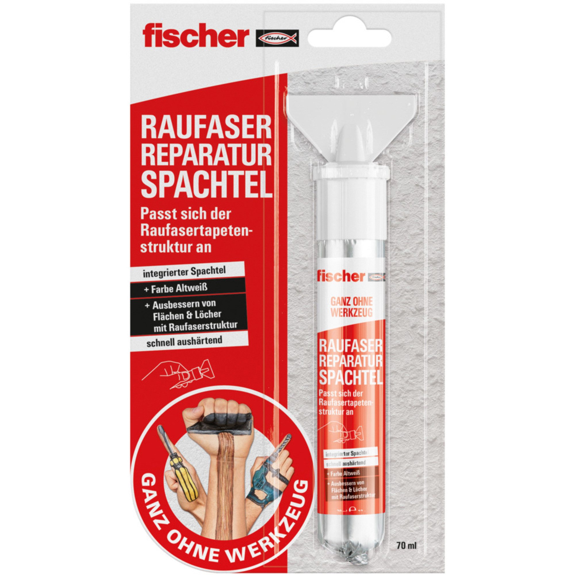 Fischer Fertigspachtel fischer GOW Raufaser-Reparaturspachtel, 70ml