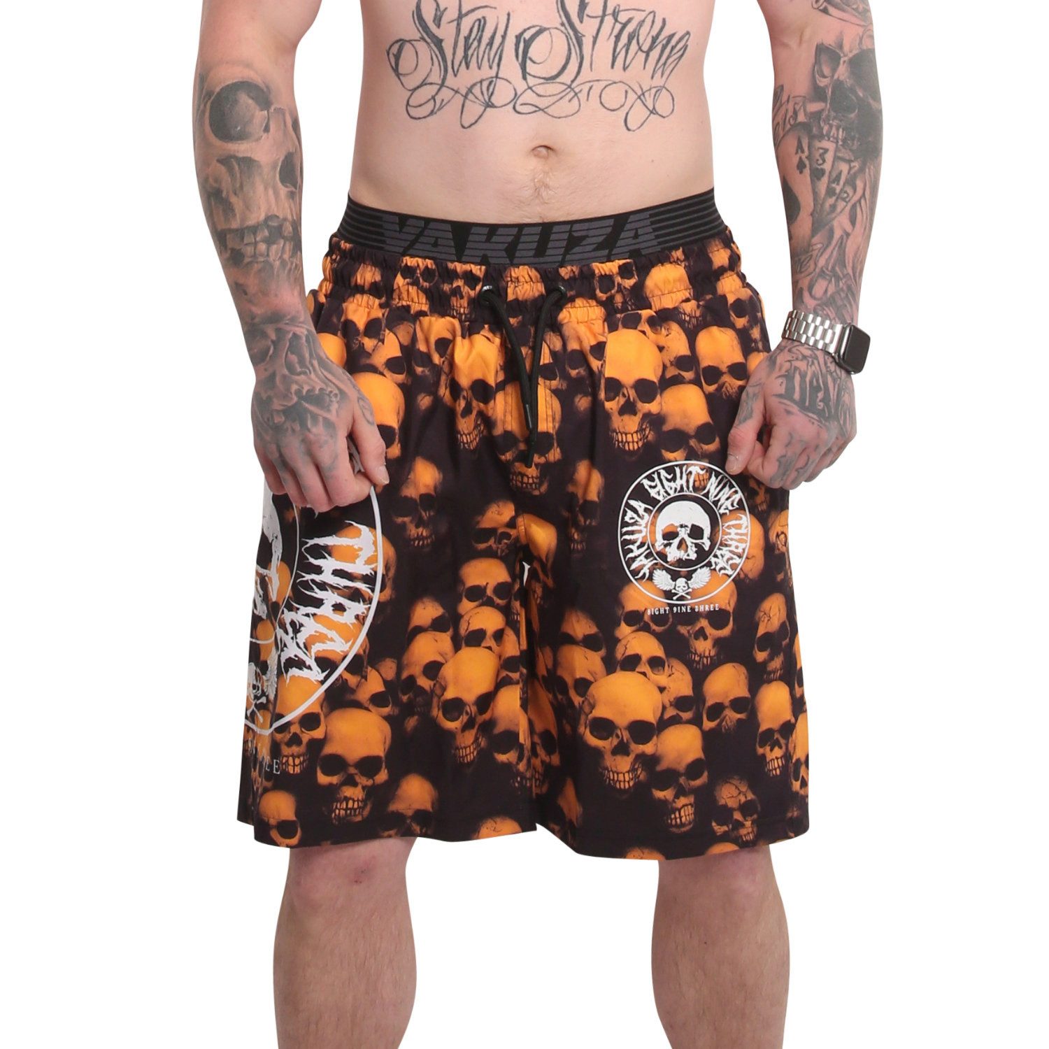 YAKUZA Boardshorts Skull Theme mit Doppelbund günstig online kaufen
