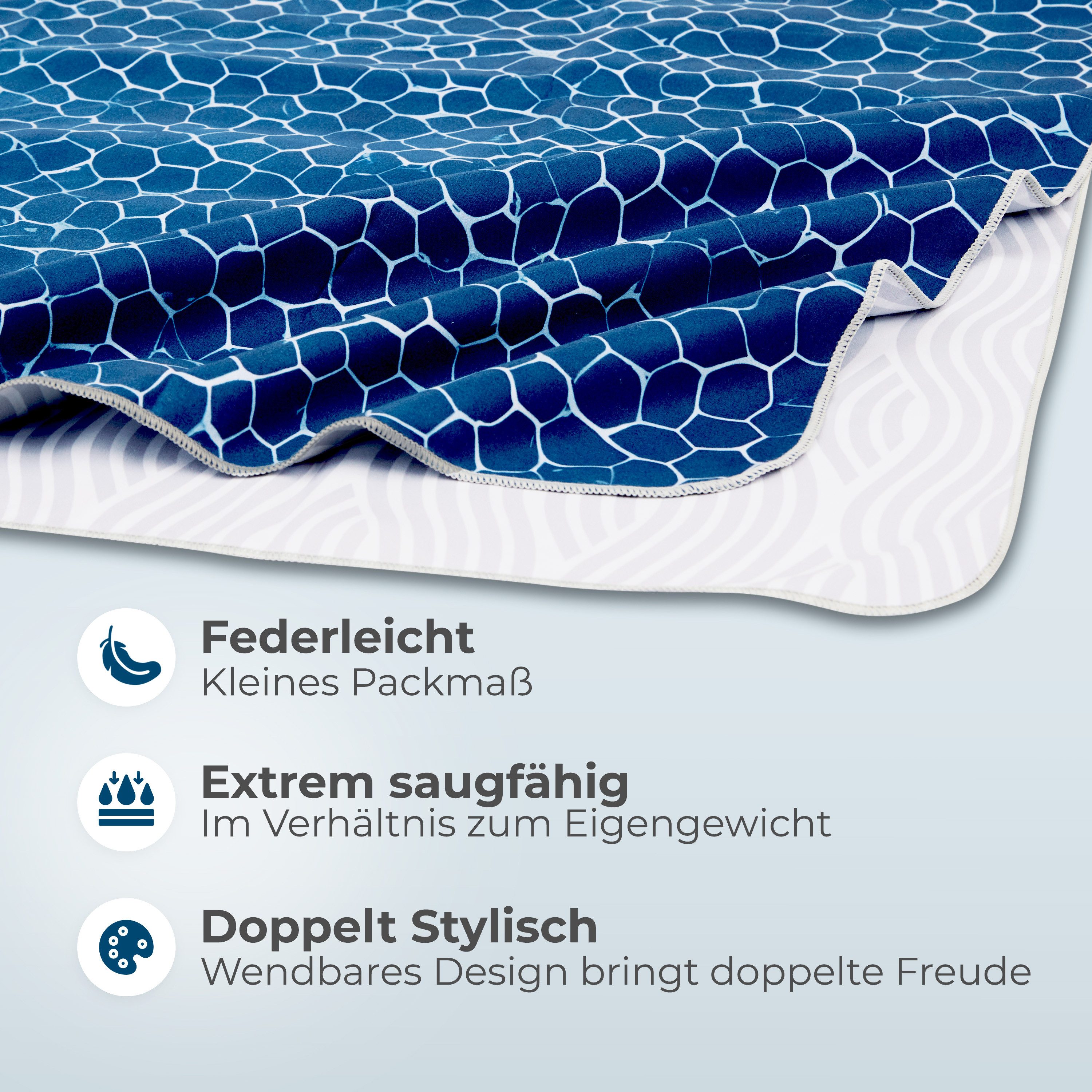 NirvanaShape Strandtuch Reise Handtuch Strandtuch XXL - Strandhandtuch, Mikrofaser Badetuch – Bild 3 von 5