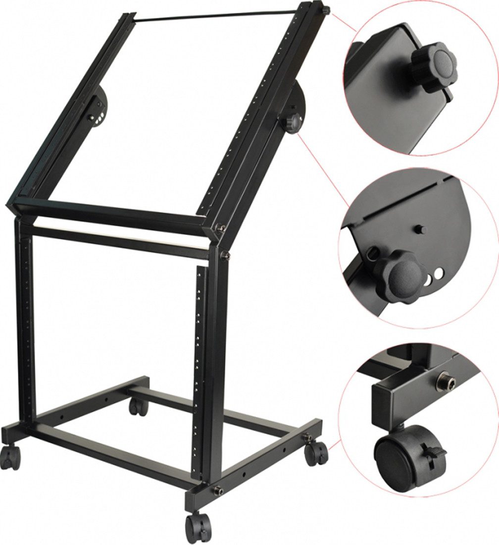 Steinbach Topcase höhenverstellbarer 19 Zoll /12 HE + 9HE Rack-Trolley für Endstufen ...