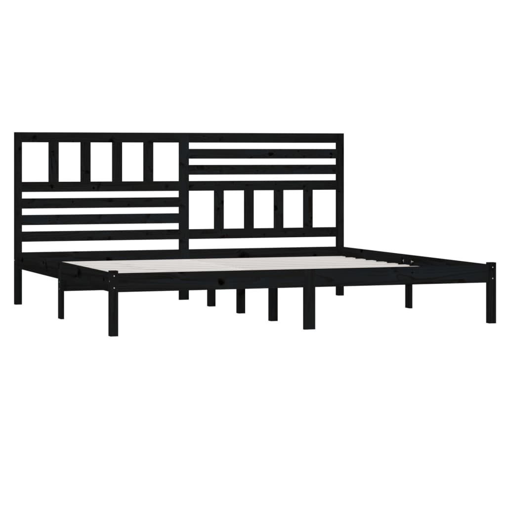 vidaXL Bett Massivholzbett Schwarz Kiefer 200x200 cm