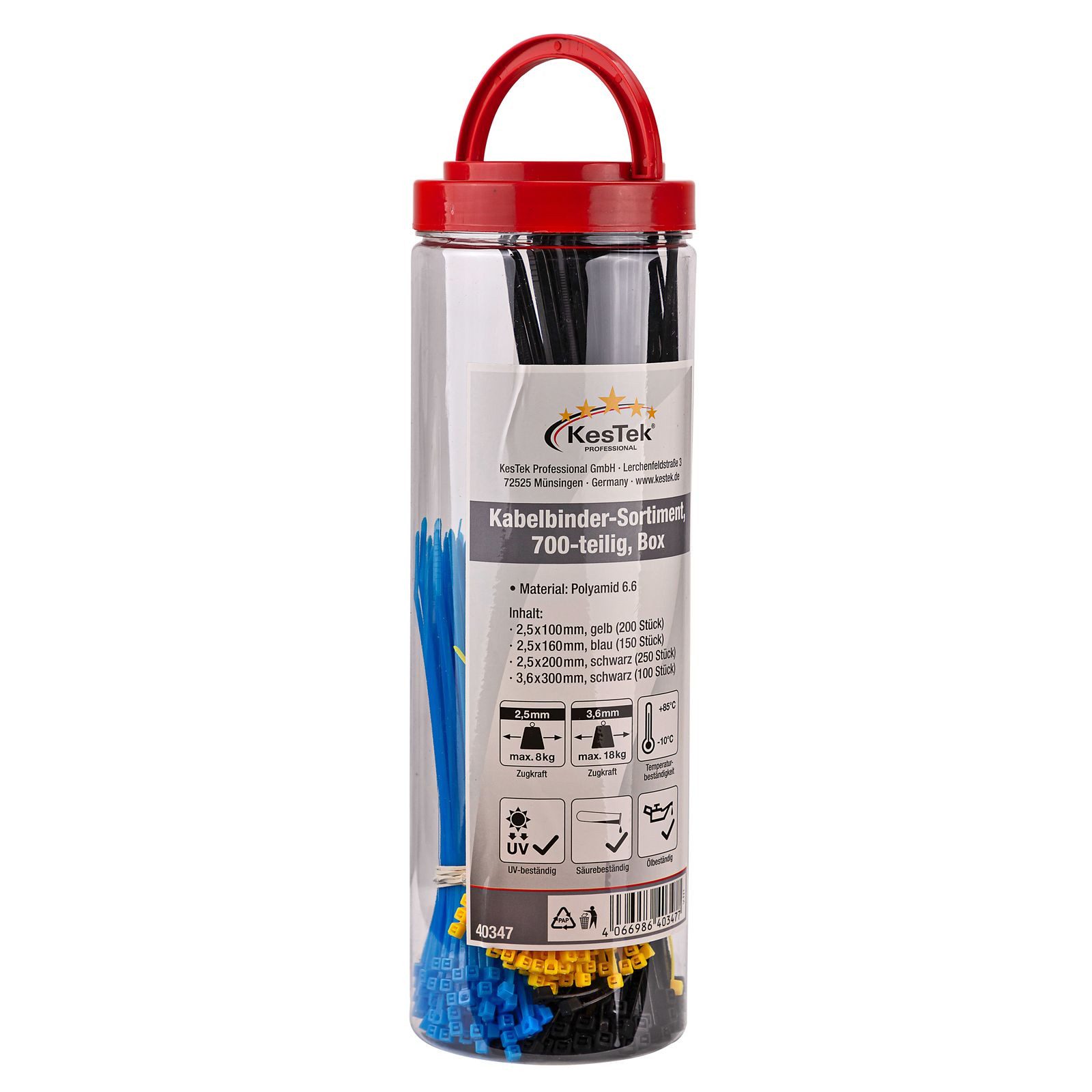 KesTek Kabelbinder Kabelbinder Sortiment 700 tlg. BOX