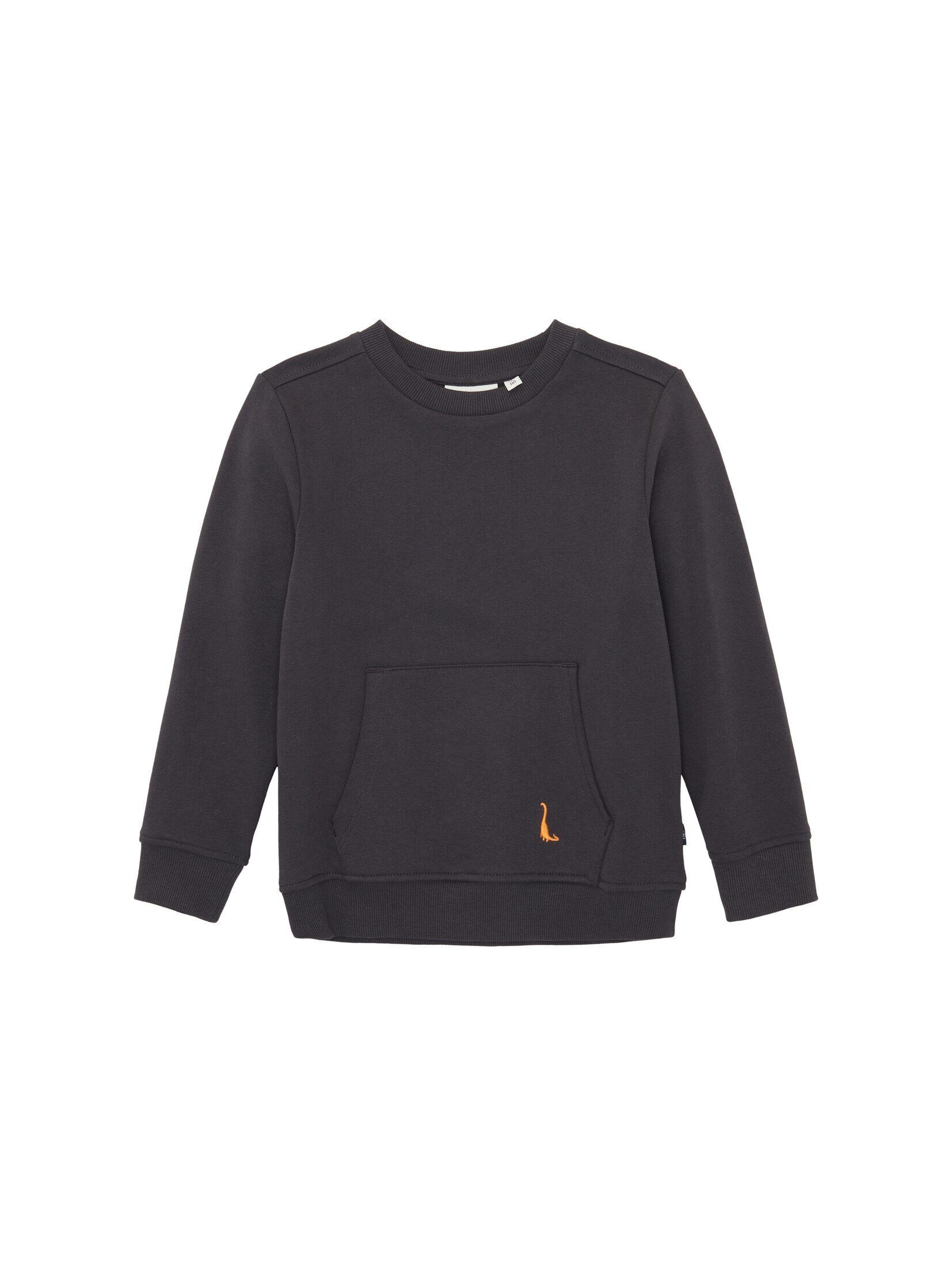 TOM TAILOR Sweatshirt Sweatshirt mit Kängurutasche coal grey