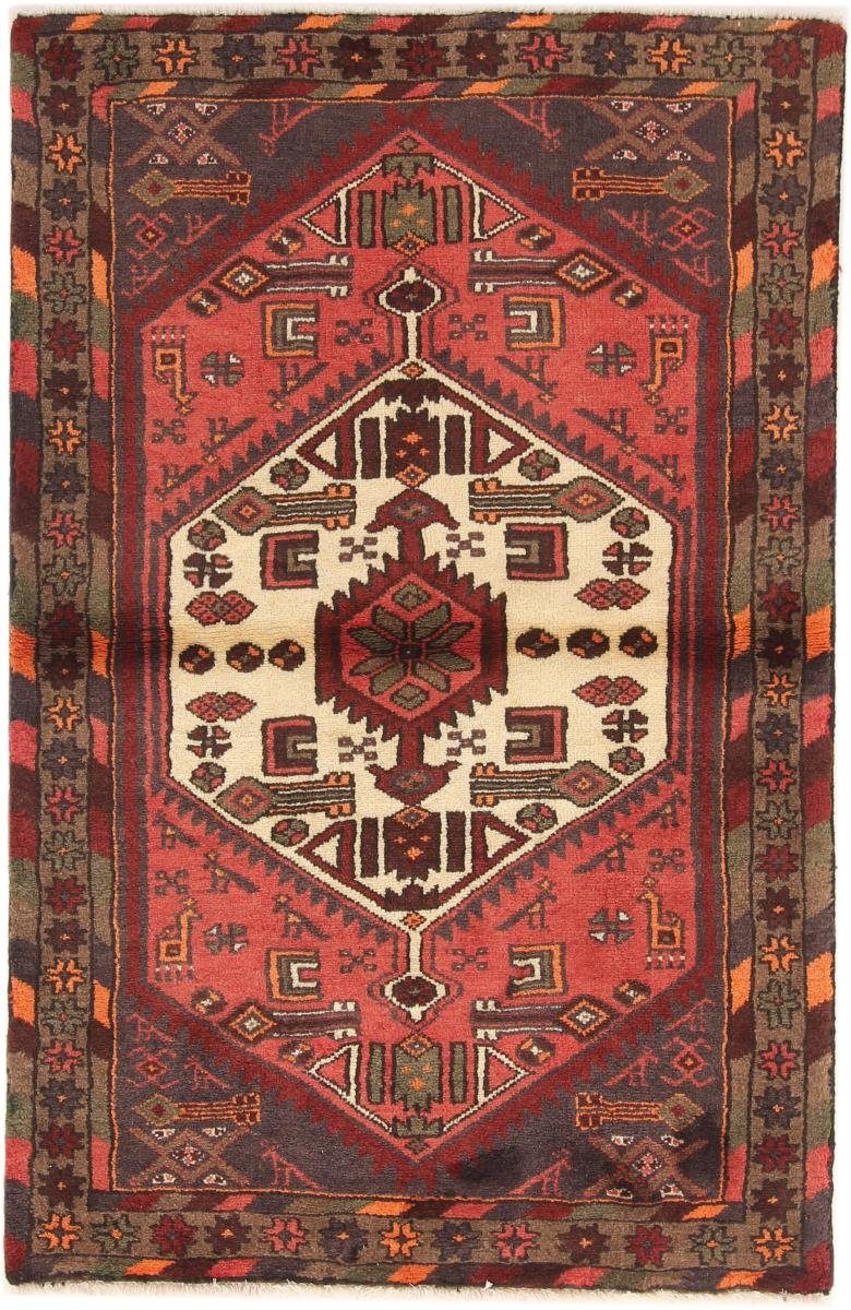 Orientteppich Hamadan 99x151 Handgeknüpfter Orientteppich / Perserteppich, Nain Trading, rechteckig, Höhe: 8 mm
