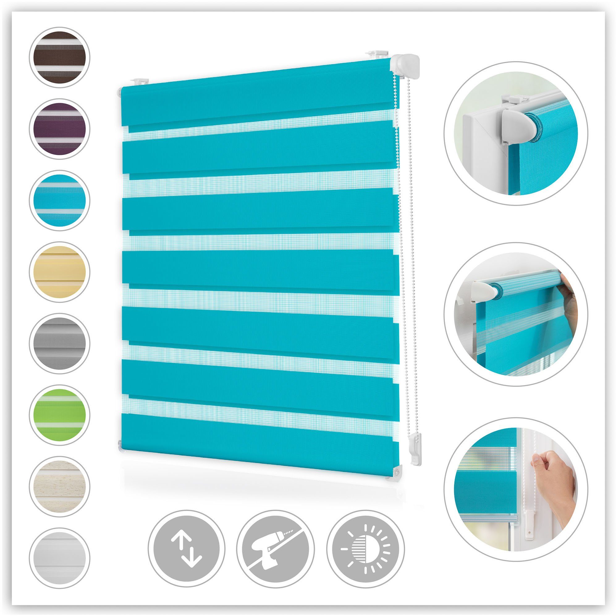 Doppelrollo Duo Rollo Klemmfix, LICHTBLICK ORIGINAL, Lichtschutz, ohne Bohr günstig online kaufen