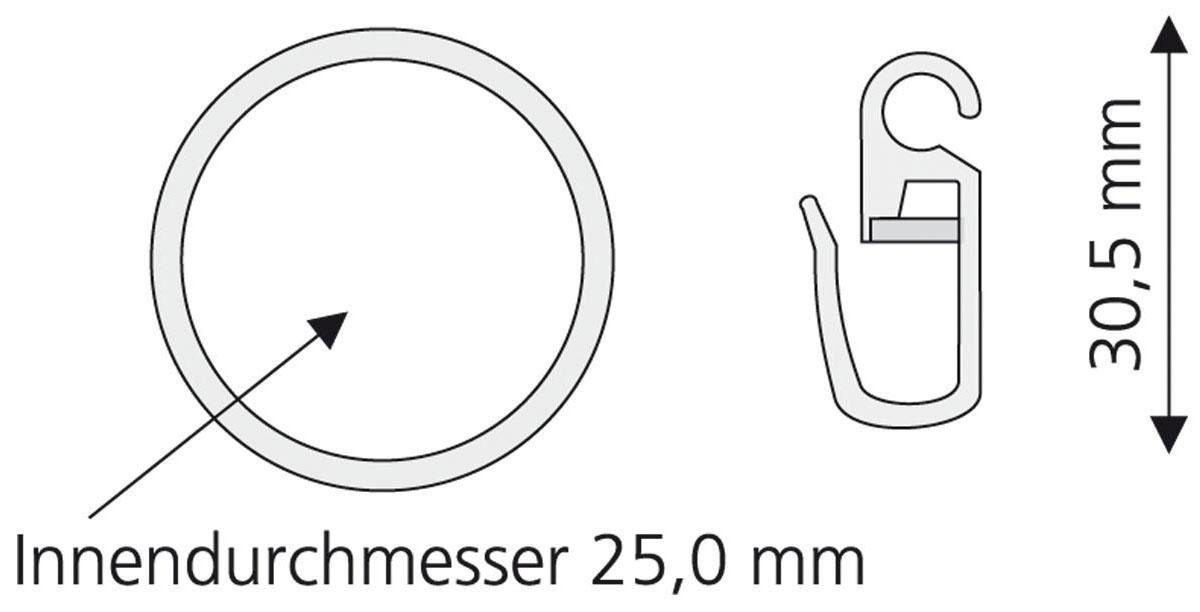 Liedeco Gardinenring, Gardinenstangen, (Set, 8-St., mit günstig online kaufen