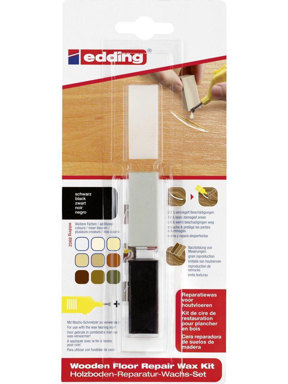 edding Hartholzöl Edding Holzboden-Reparaturwachs-Set 8902 schwarz