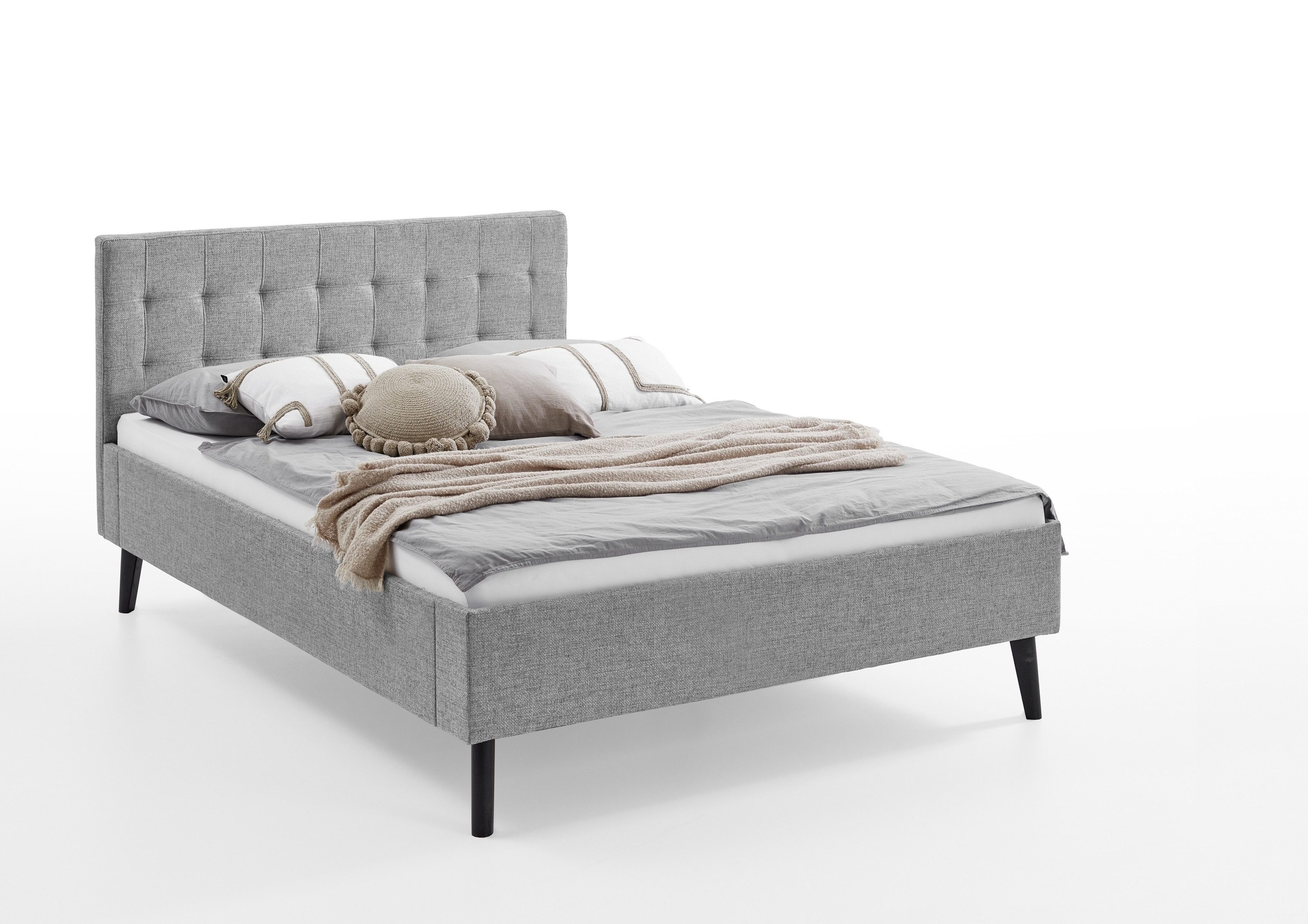 freiraum Polsterbett Empire, Liegefläche 140x200 cm, Farbe Grau – Stellmaß: 146x100x210cm (BxHxT)