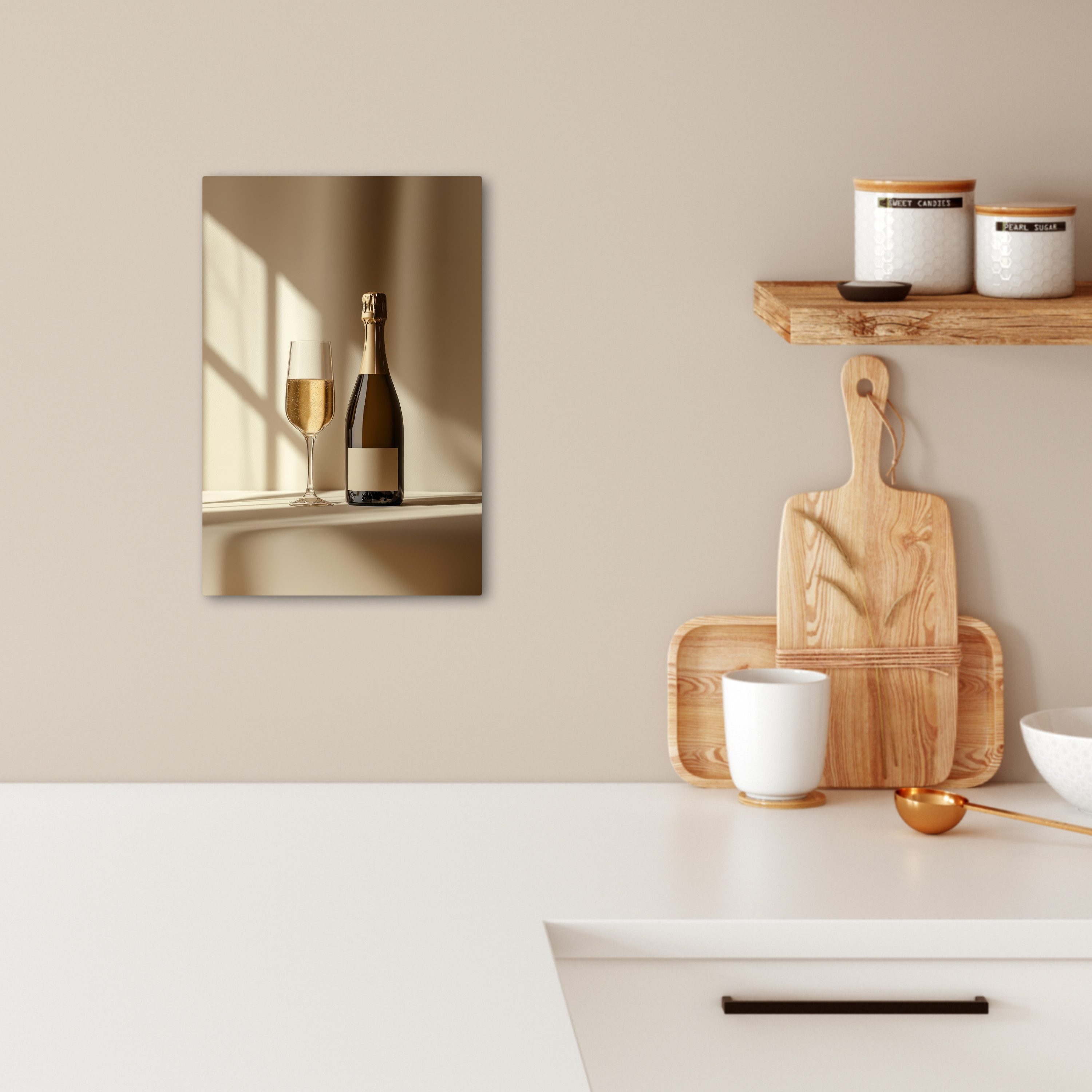 OneMillionCanvasses® Leinwandbild Champagner - Beige - günstig online kaufen