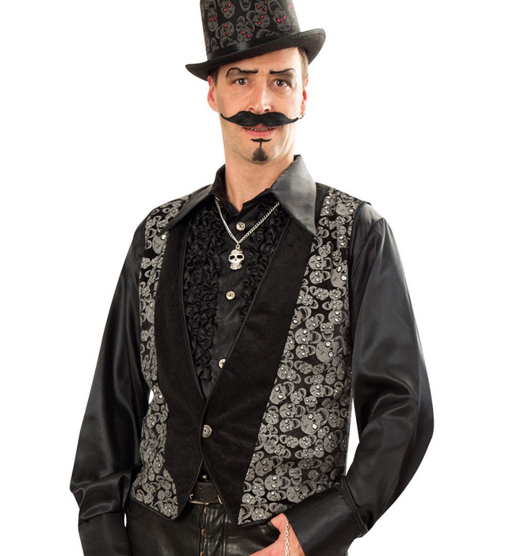 Vampir-Kostüm Totenkopf Herren Weste Vampir Halloween Fasching Karneval Party M-XL