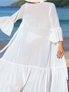 FIDDY Strandkleid Strandkleid mit Sonnenschutz und langen Ärmeln