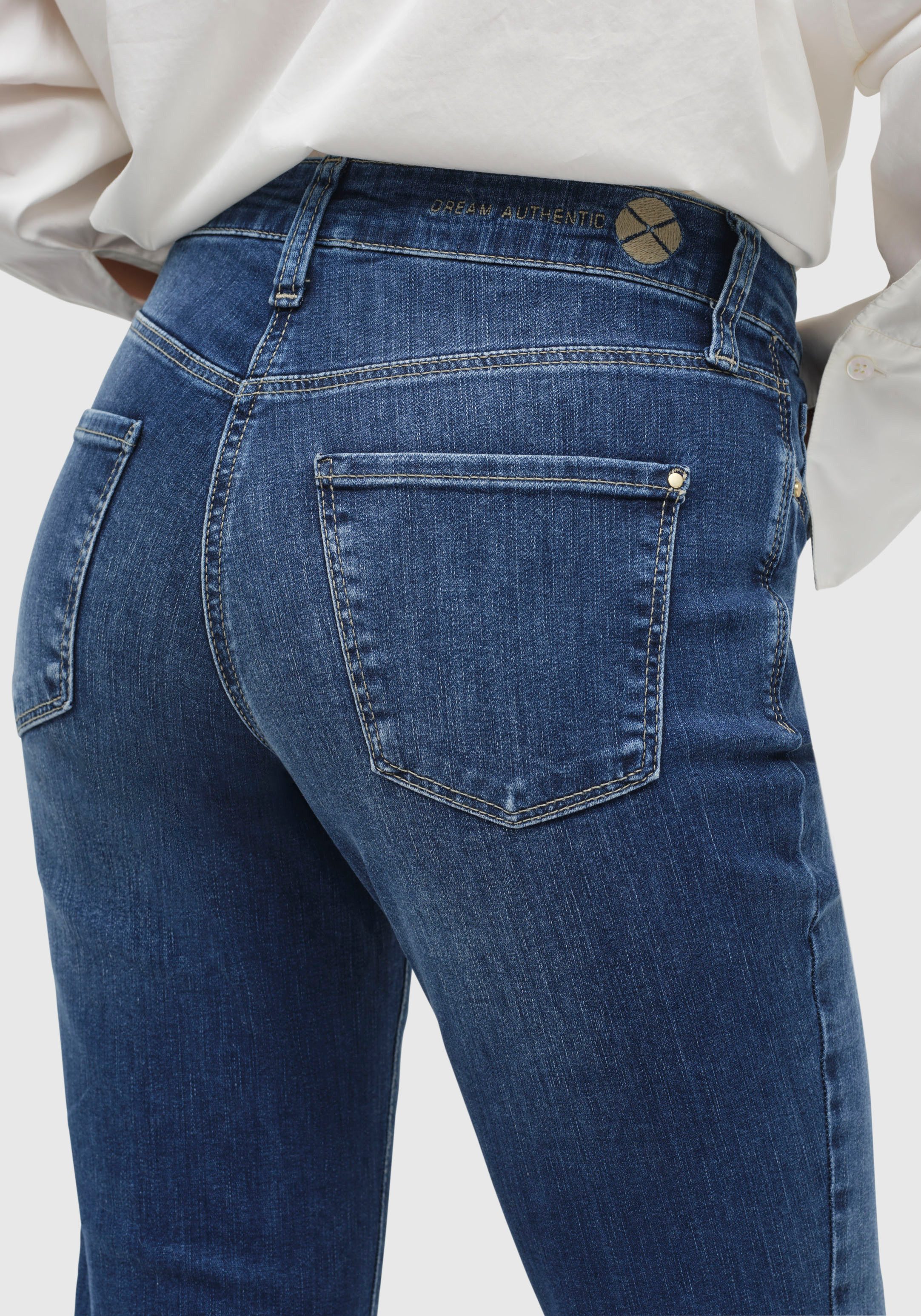 MAC 3/4-Jeans Dream Kick Saum modisch verkürzt und leicht ausgestellt
