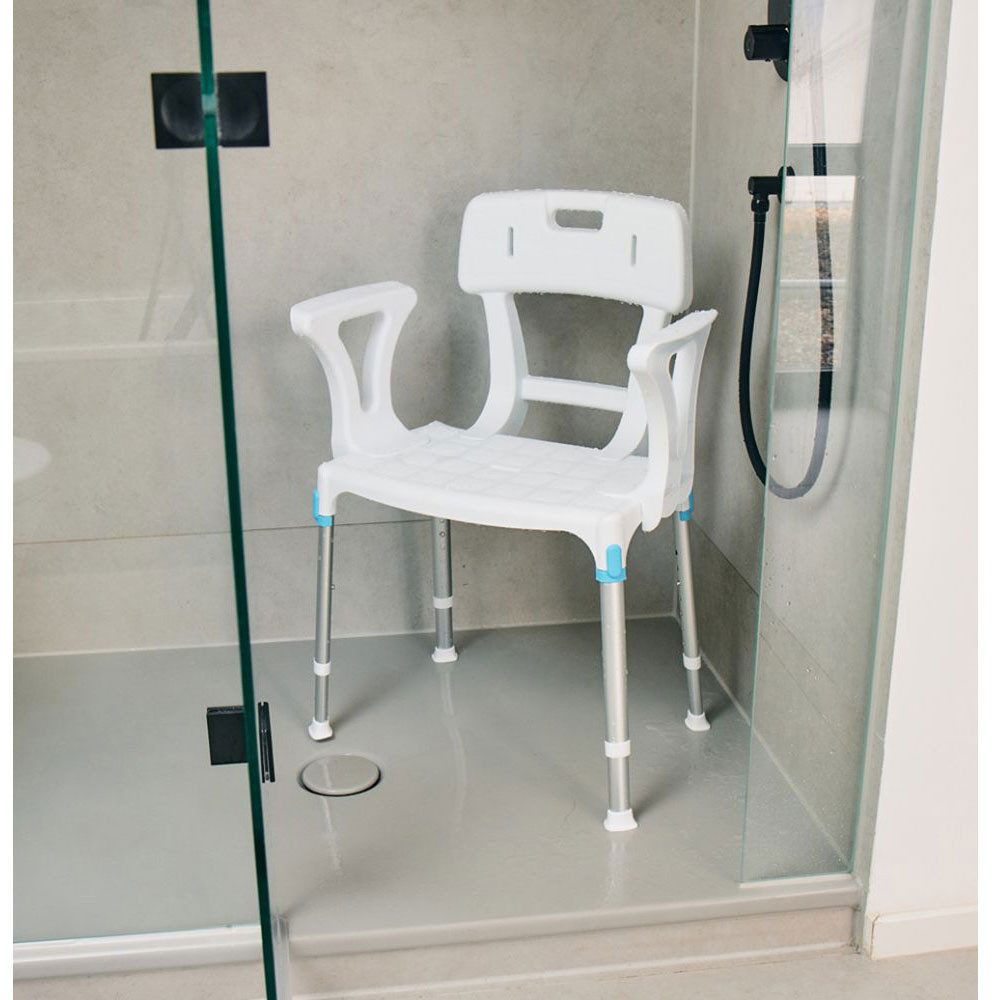 RUSSKA Dusch-Toilettenrollstuhl Russka laguna Duschstuhl mit Rückenlehne und Armle