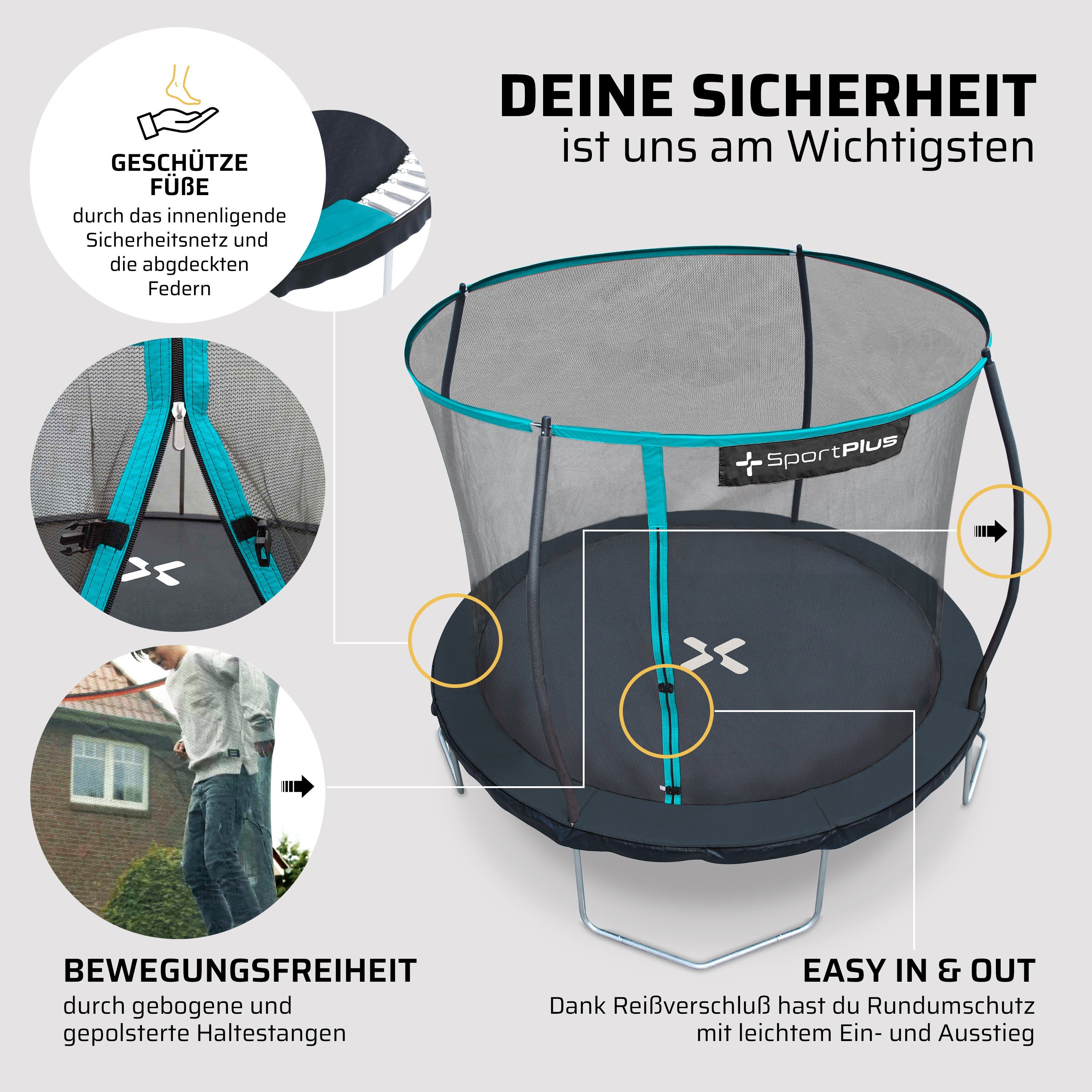 SportPlus Gartentrampolin Geprüfte cm, SP-T-305-B Ø 305 305 Sicherheit, Ø TÜV SÜD SP-T-305-B, Gartentrampolin, cm