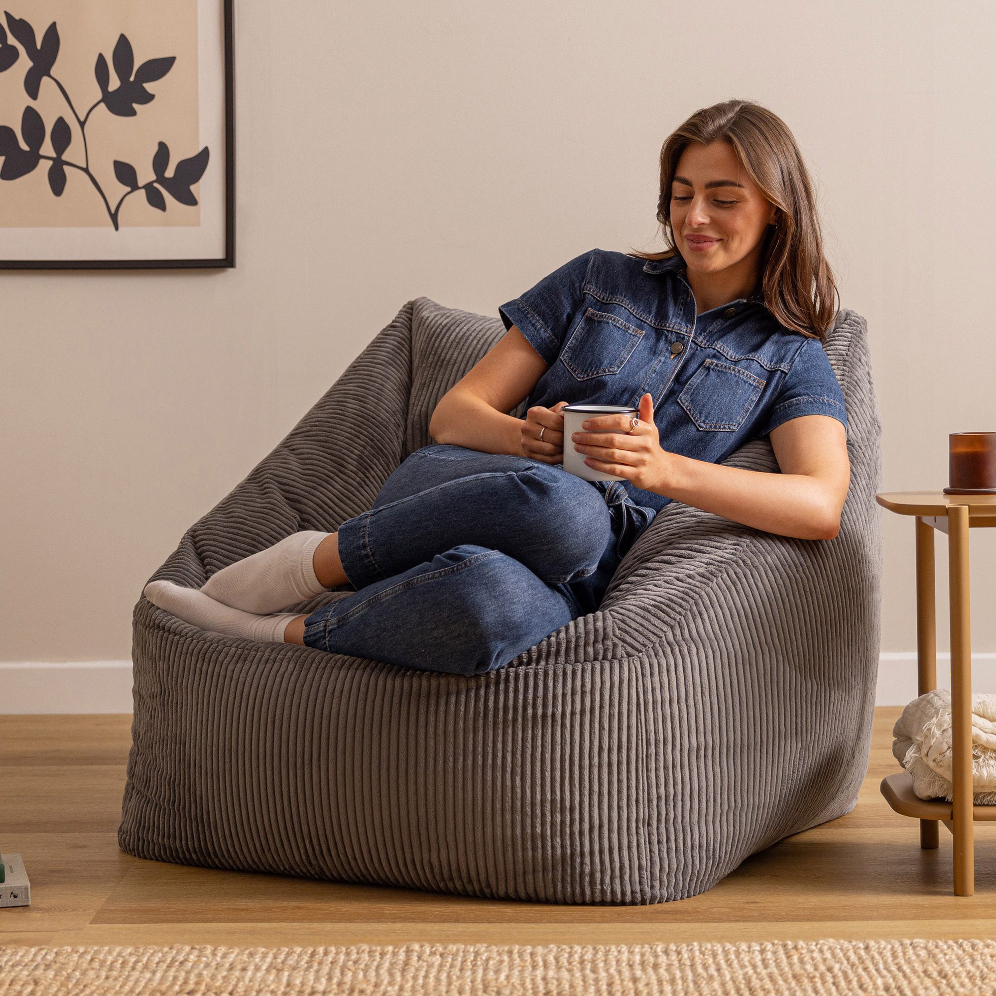 icon Sitzsack Riesen Sessel aus Cord Flauschig „Natalia", Sitzsack XXL, Mad günstig online kaufen