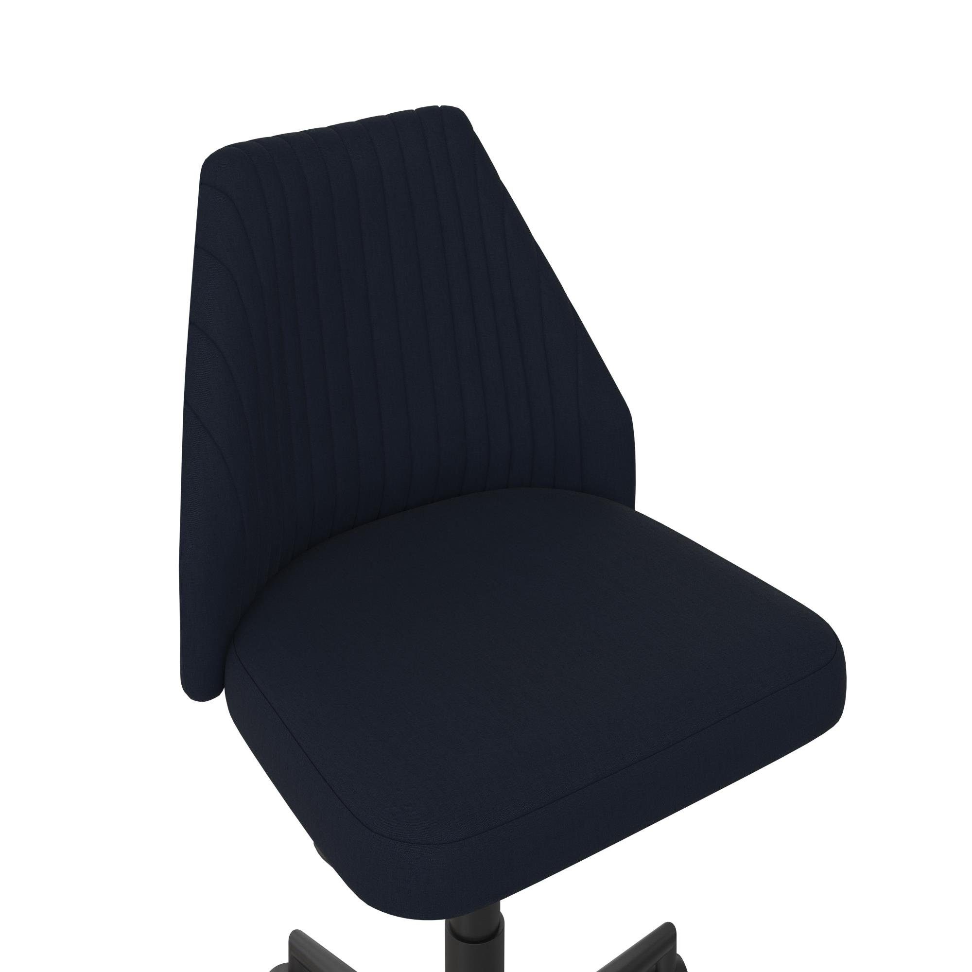 42-51 aus cm Bezug Leinenstoff, blau Brittany, Metallgestell, Sitzhöhe Schreibtischstuhl ca. loft24