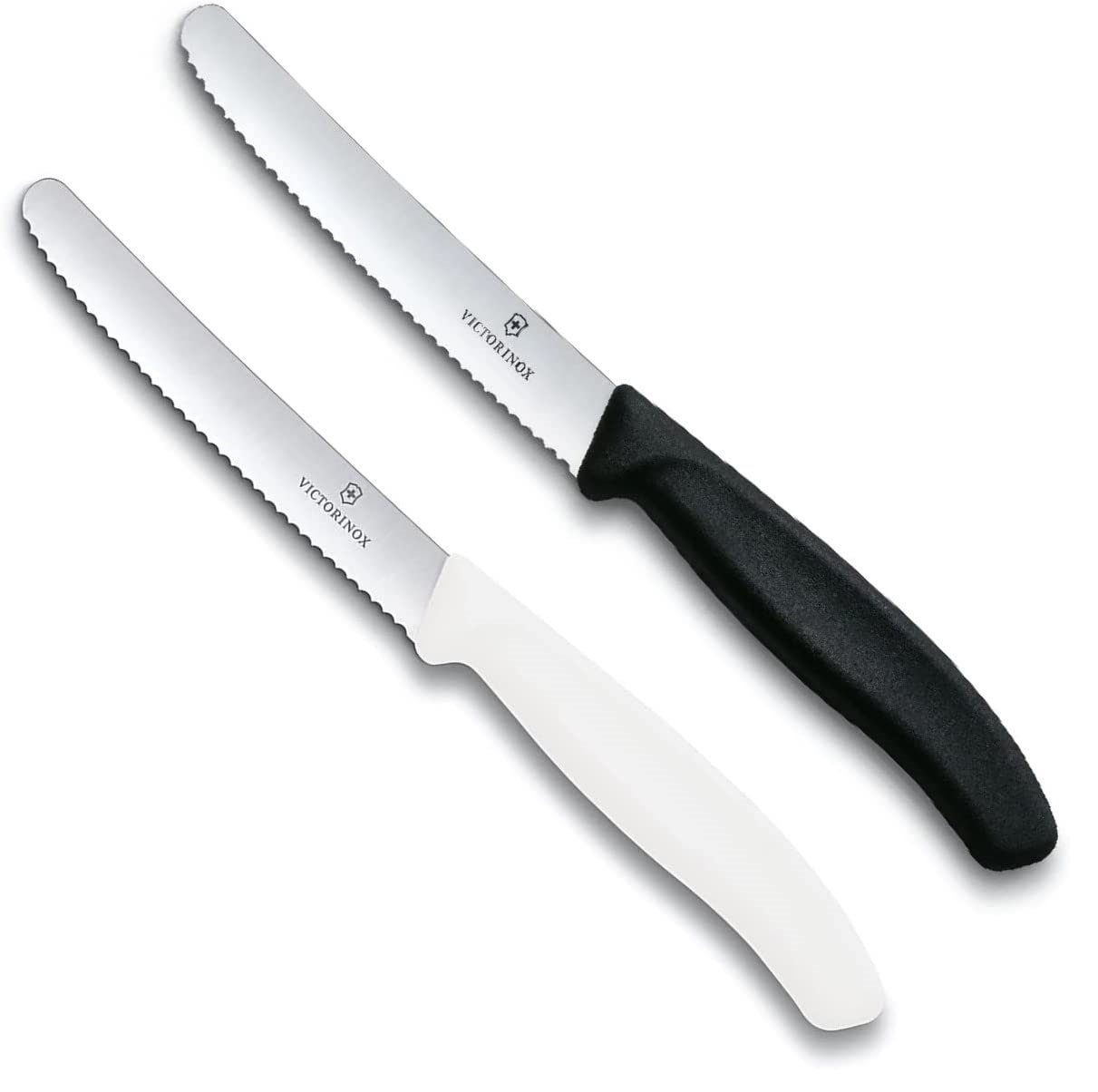 Victorinox Столовый нож Küchenmesser Set, 2-teilig, Schwarz/Weiß, Swiss Classic (2 Stück), ergonomischer Griff, ideal für Präzisionsarbeiten in der Küche