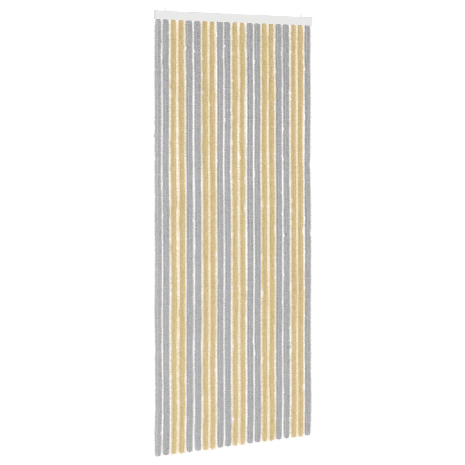 vidaXL Insektenschutz-Vorhang Insektenschutzvorhang Chenille Grau und Beige 90 x 220 cm, (1-St)