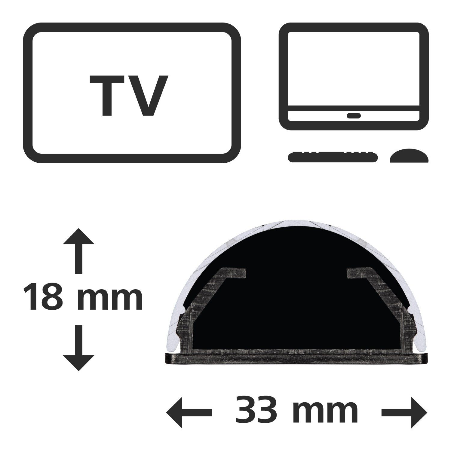 Hama Kabelkanal ALU Kabelkanal Kabel-Leiste Fußbodenkanal Silber (Set, Kabelkanal mit Zubehör), Kabelkanal halbrund Sockel Wand Boden Aufputz TV Beamer PC Audio HiFi
