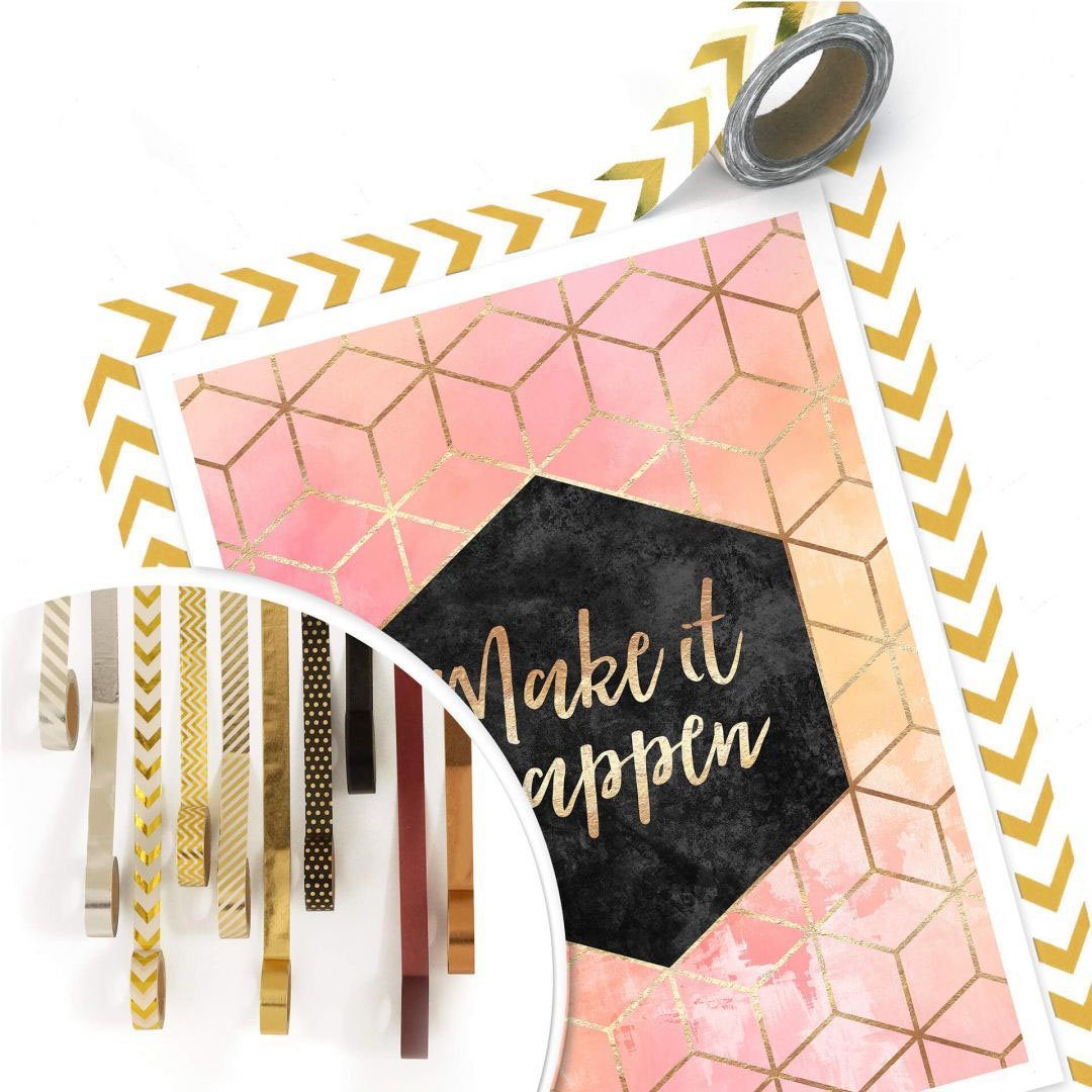 (1 Gold, Make Wall-Art Happen Poster Schriftzug it St)