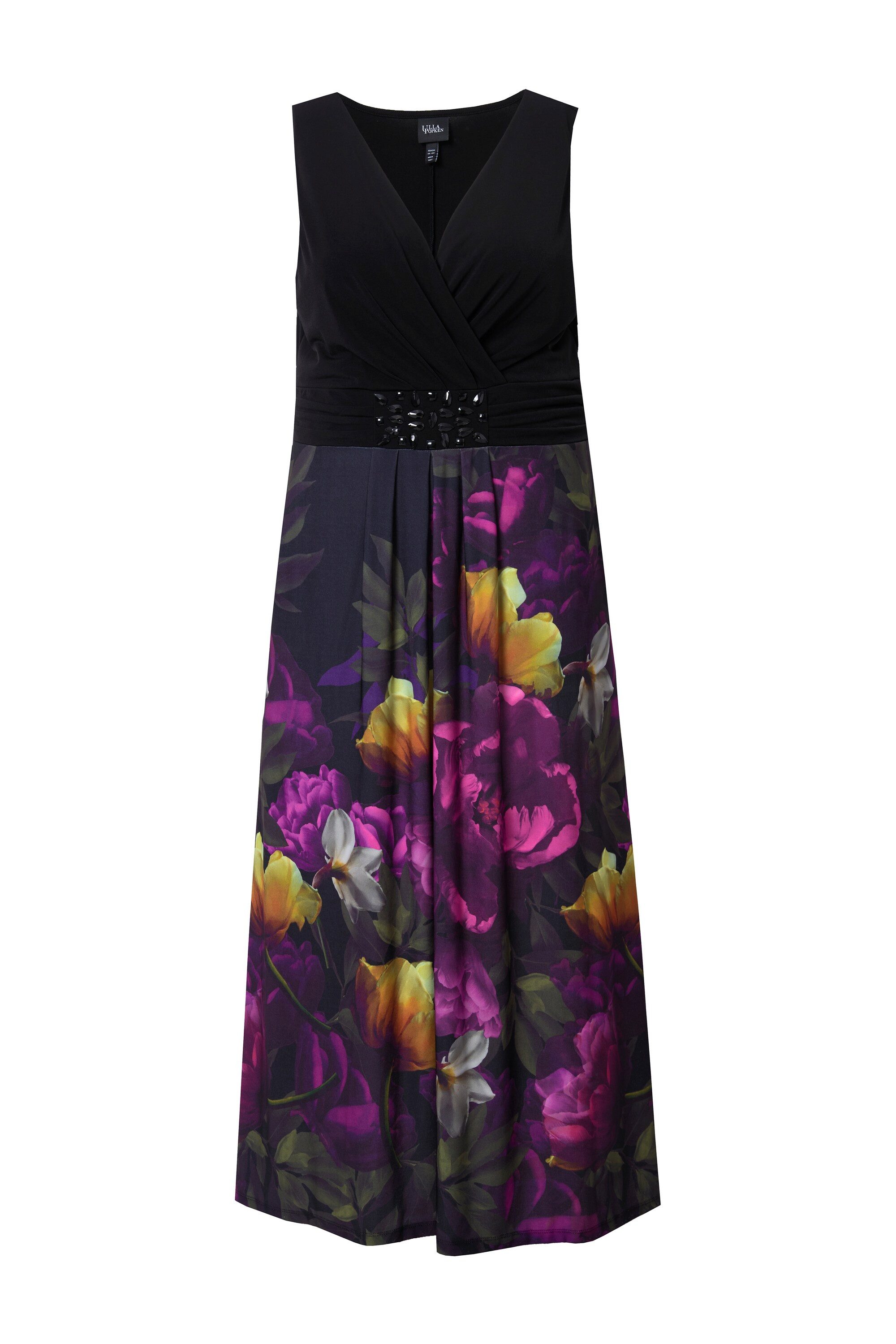 Ulla Popken Cocktailkleid Maxikleid verziertes Taillenband günstig online kaufen