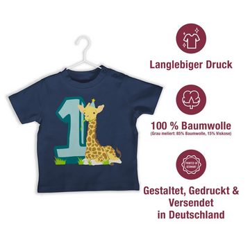 Shirtracer T-Shirt Giraffe Eins 1. Geburtstag