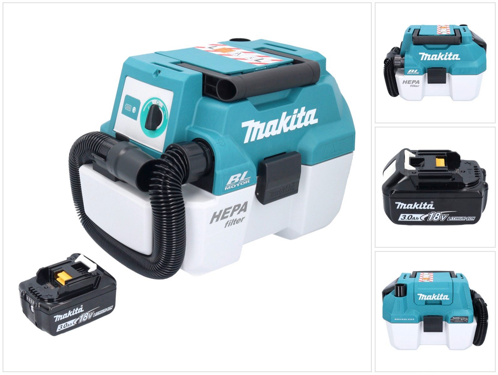 Makita Nass-Trocken-Akkusauger DVC 750 LF1 Akku Пылесосы LXT 18 V 67 mbar 7,5 l Brushless + 1x Ak