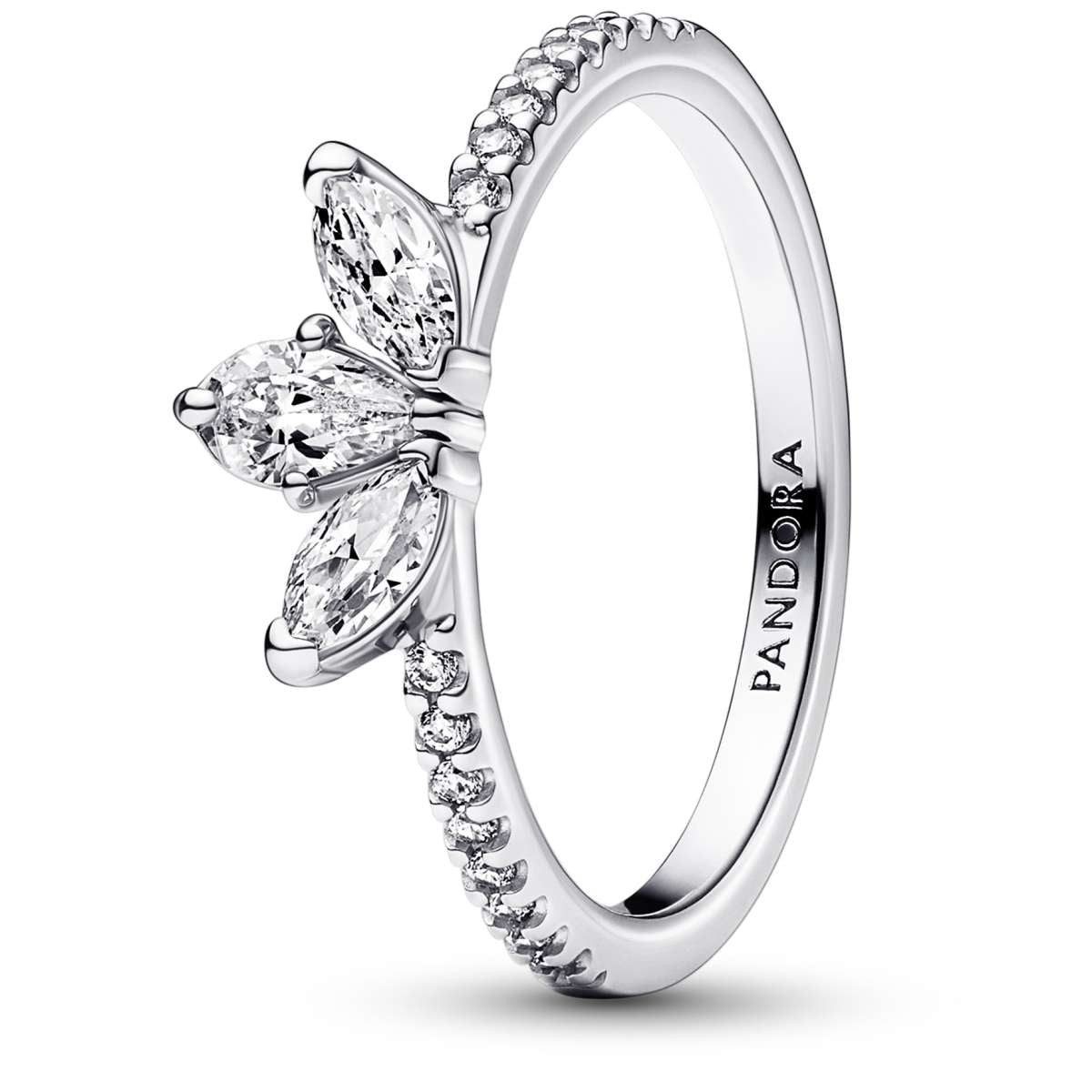 Pandora Silberring 192392C01, Ring für Damen Funkelndes Herbarium Silber