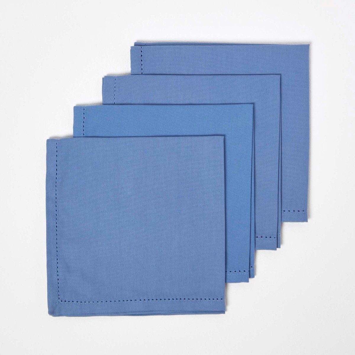 Homescapes Stoffserviette 4er-Set Stoffservietten blau – 45 x 45 cm, 100% Baumwolle