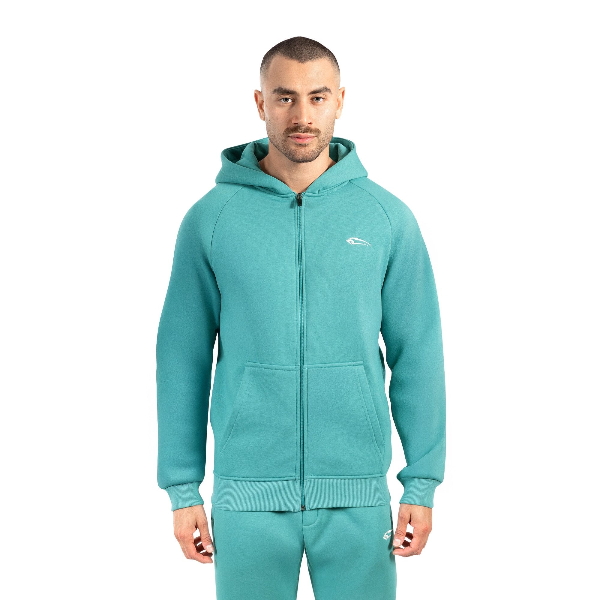 Smilodox Kapuzenstrickjacke Yassin, Zip Hoodie mit Logo, leicht überschnittene Schultern Kapuzenpullover, weicher hochwertiger Stoff, Alltag, Basic, Casual