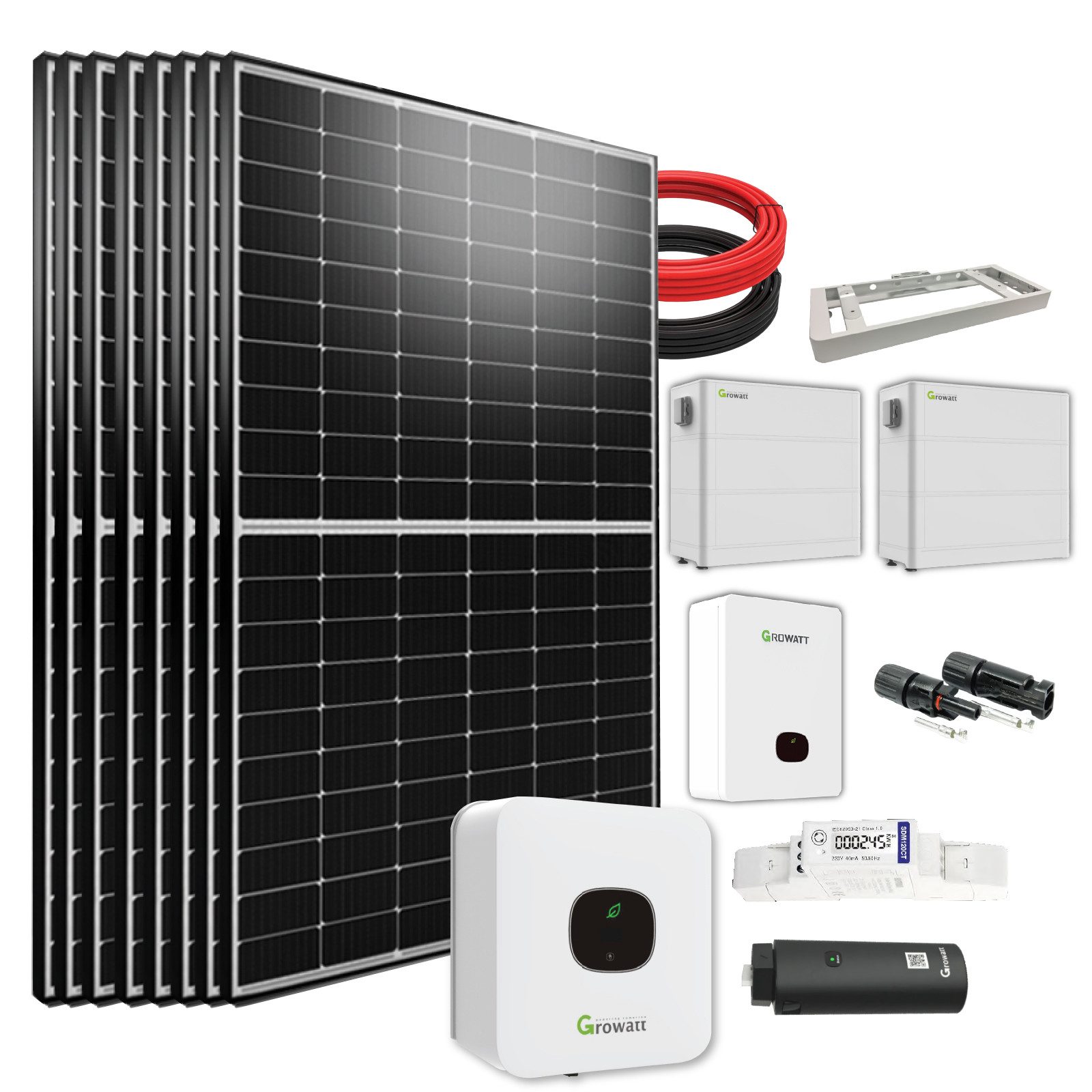 TerraLumen Solaranlage 4000W/3000W Balkonkraftwerk mit Speicher Hybrid