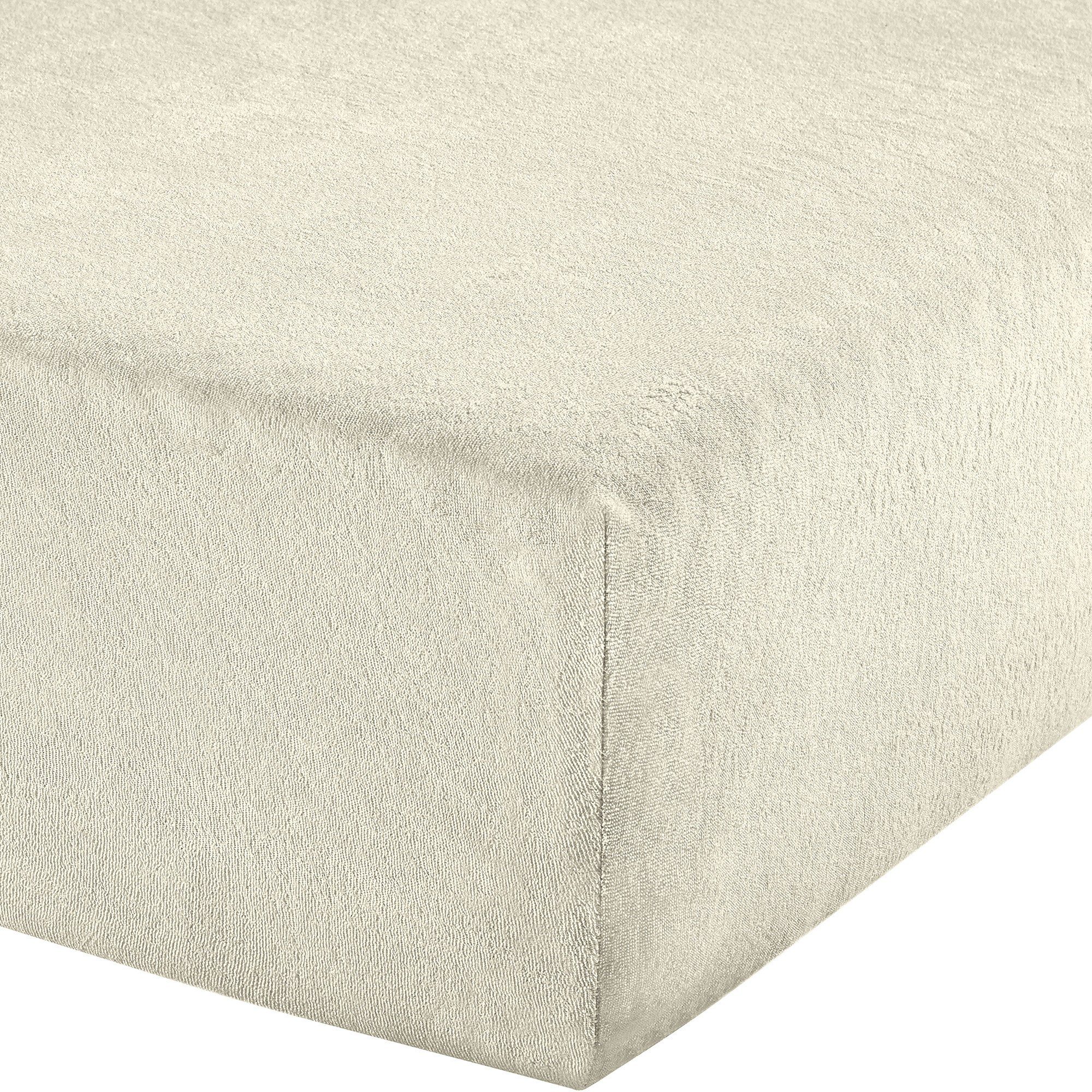 Erwin Müller Spannbettlaken Boxspring-Spannbettlaken "Füssen", Frottee, Gummizug: Rundumgummi, (1 Stück), Frottee-Stretch Uni