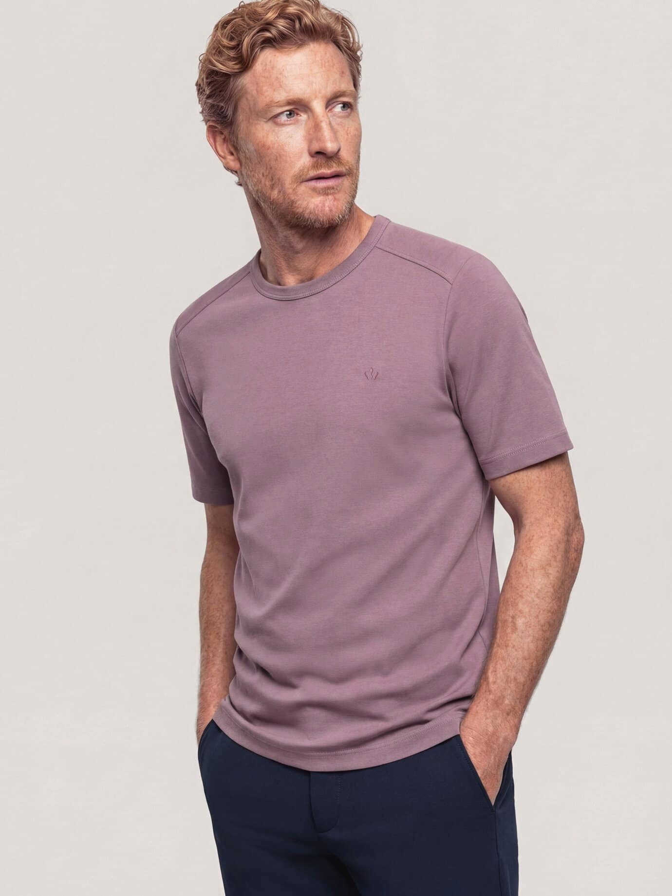 Walbusch T-Shirt Herren Das zu schade für drunter-Shirt Rundhals Kurzarm, atmungsaktiv