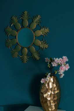 Myflair Möbel & Accessoires Dekospiegel Annama (1-St), Wandspiegel, gold, Landhaus, rund, Rahmen aus Metall, Blütenform