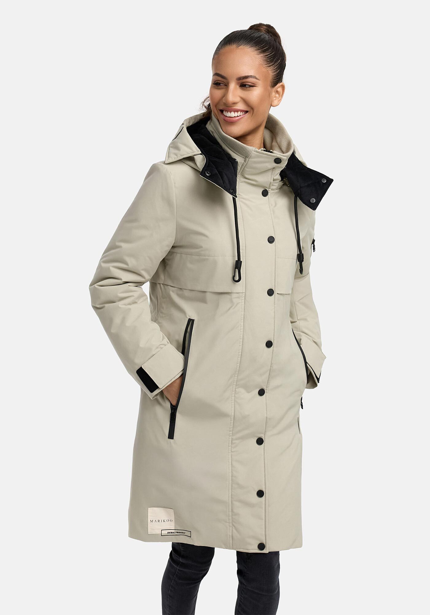Marikoo Winterjacke Anoukaa langer Parka mit abnehmbarer Kapuze