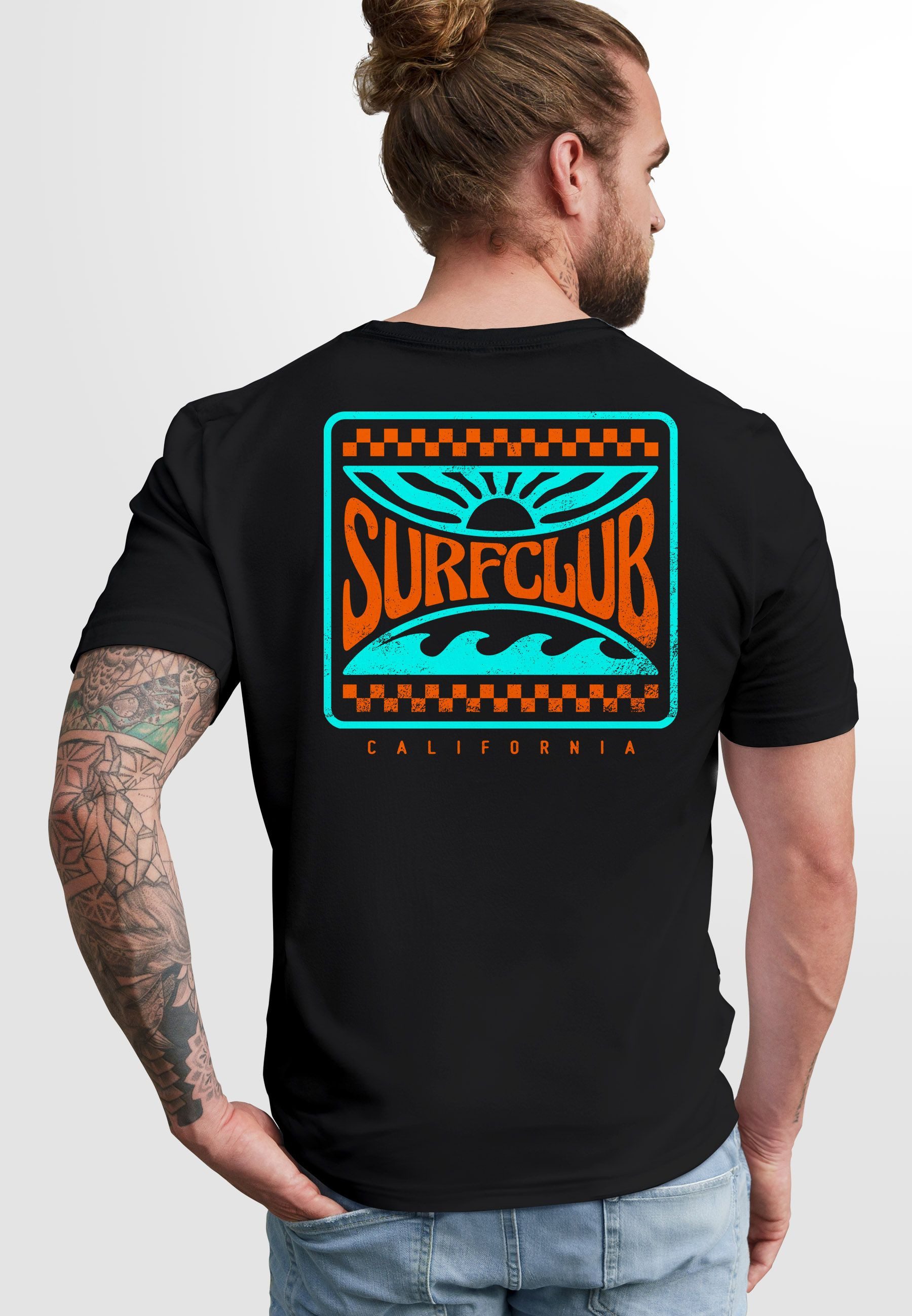 Neverless Print-Shirt Herren T-Shirt Surfing Surfclub günstig online kaufen