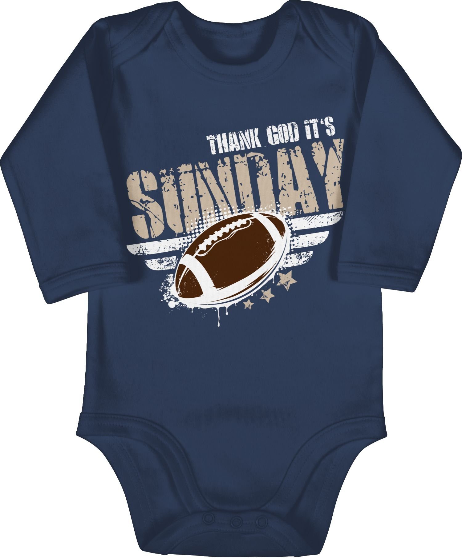 Blau Thank Shirtracer Baby 1 Shirtbody & Its Sunday Sport God Football Bewegung Navy