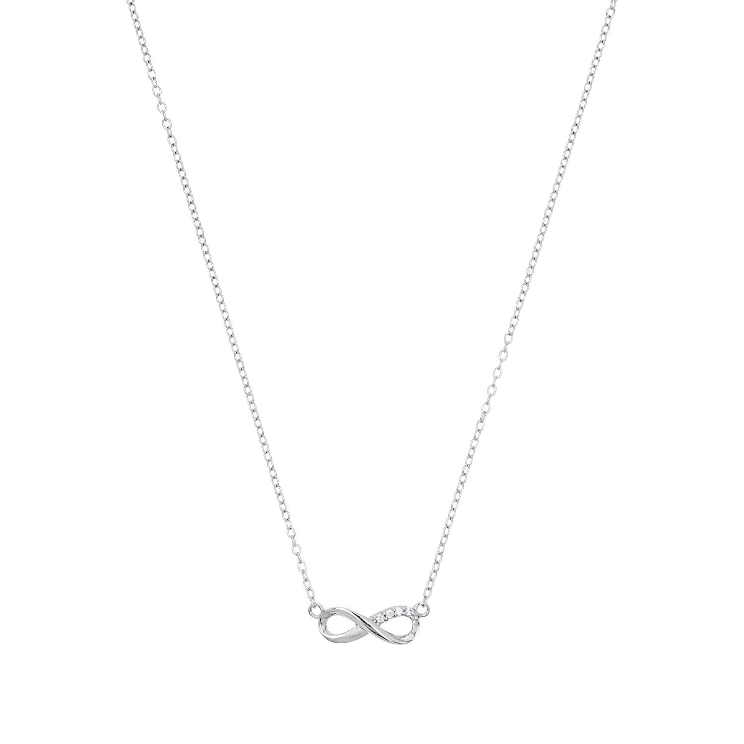 TOM TAILOR Kette mit Anhänger Schmuck Geschenk Silber 925 Infinity Unendlichkeitsschleife, mit Zirkonia (synth)