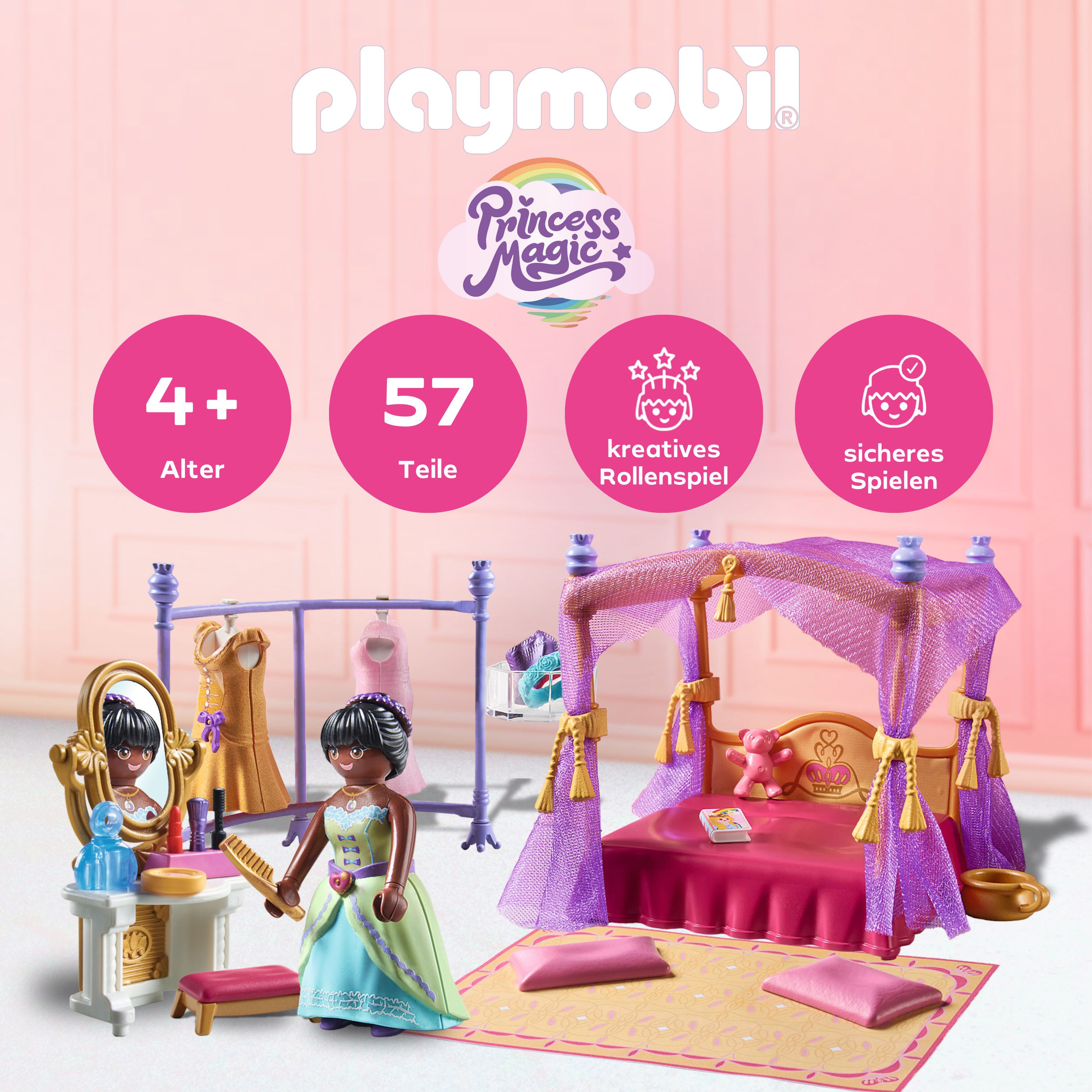 Playmobil® Prinzessinnen-Schlafzimmer mit Ankleide (71847), Princess günstig online kaufen