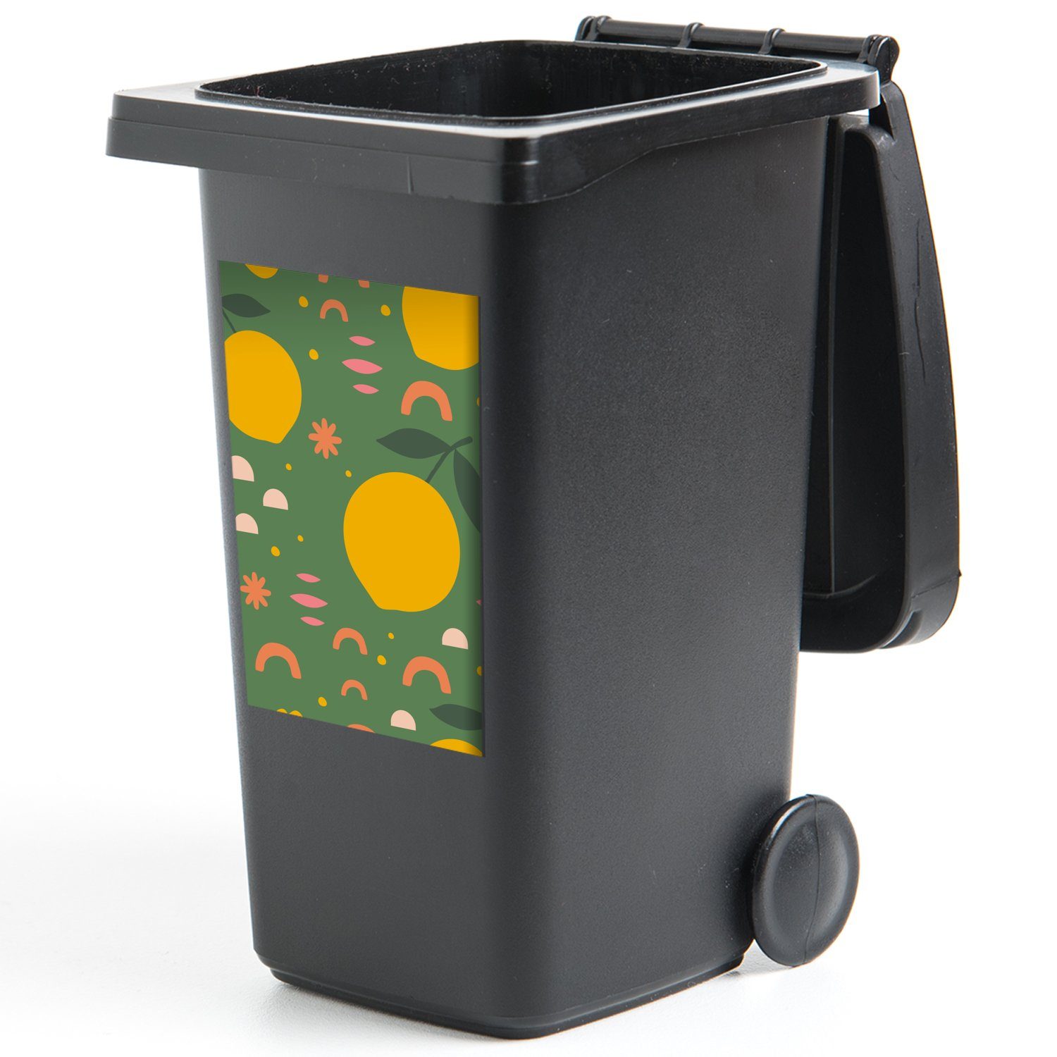- Sticker, Mülleimer-aufkleber, MuchoWow St), Zitrone Container, Mülltonne, Wandsticker (1 - Zitrusfrüchte Abfalbehälter Muster