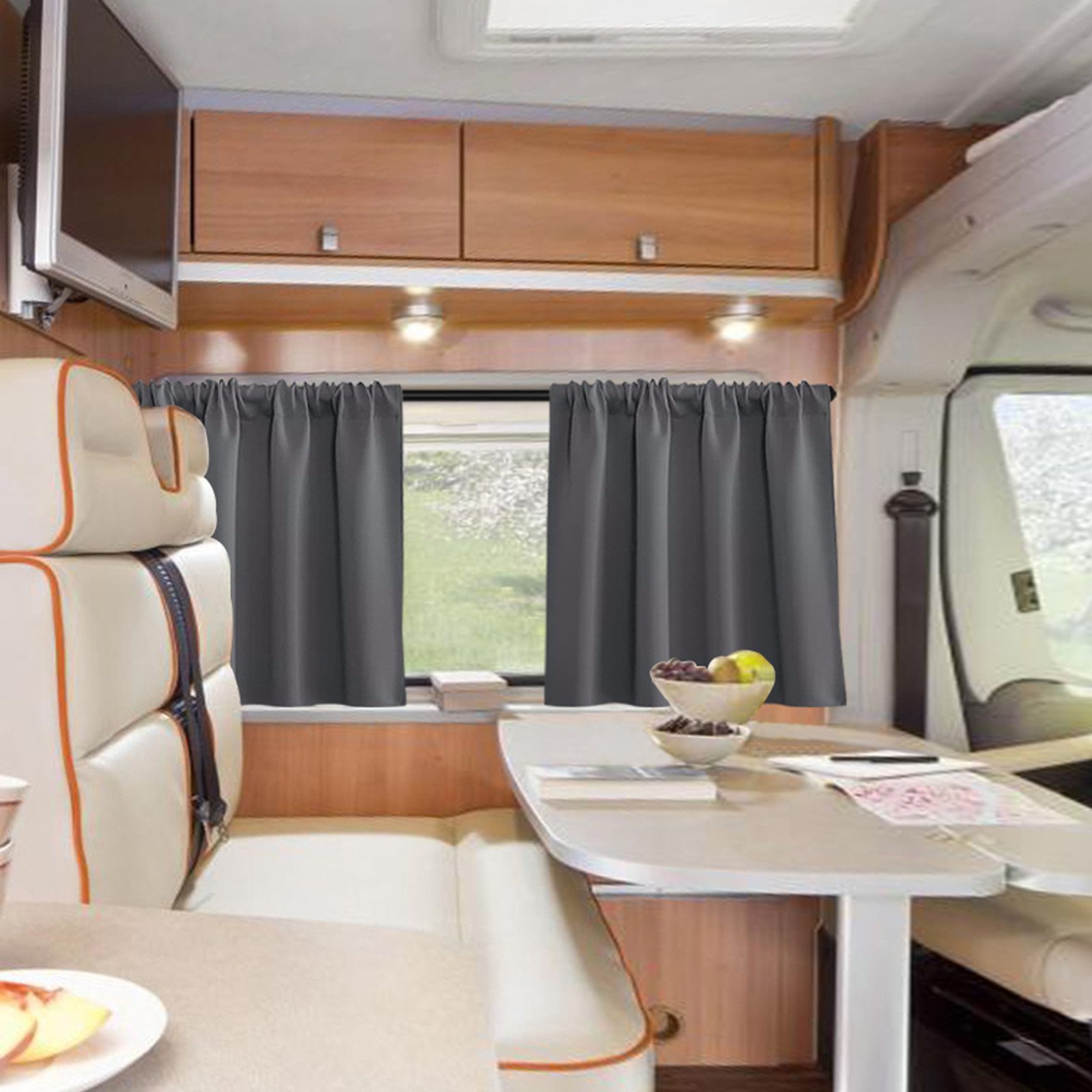 Jibenhome Scheibengardine Kurze Vorhänge für Wohnwagen,Blackout Gardinen (2 günstig online kaufen
