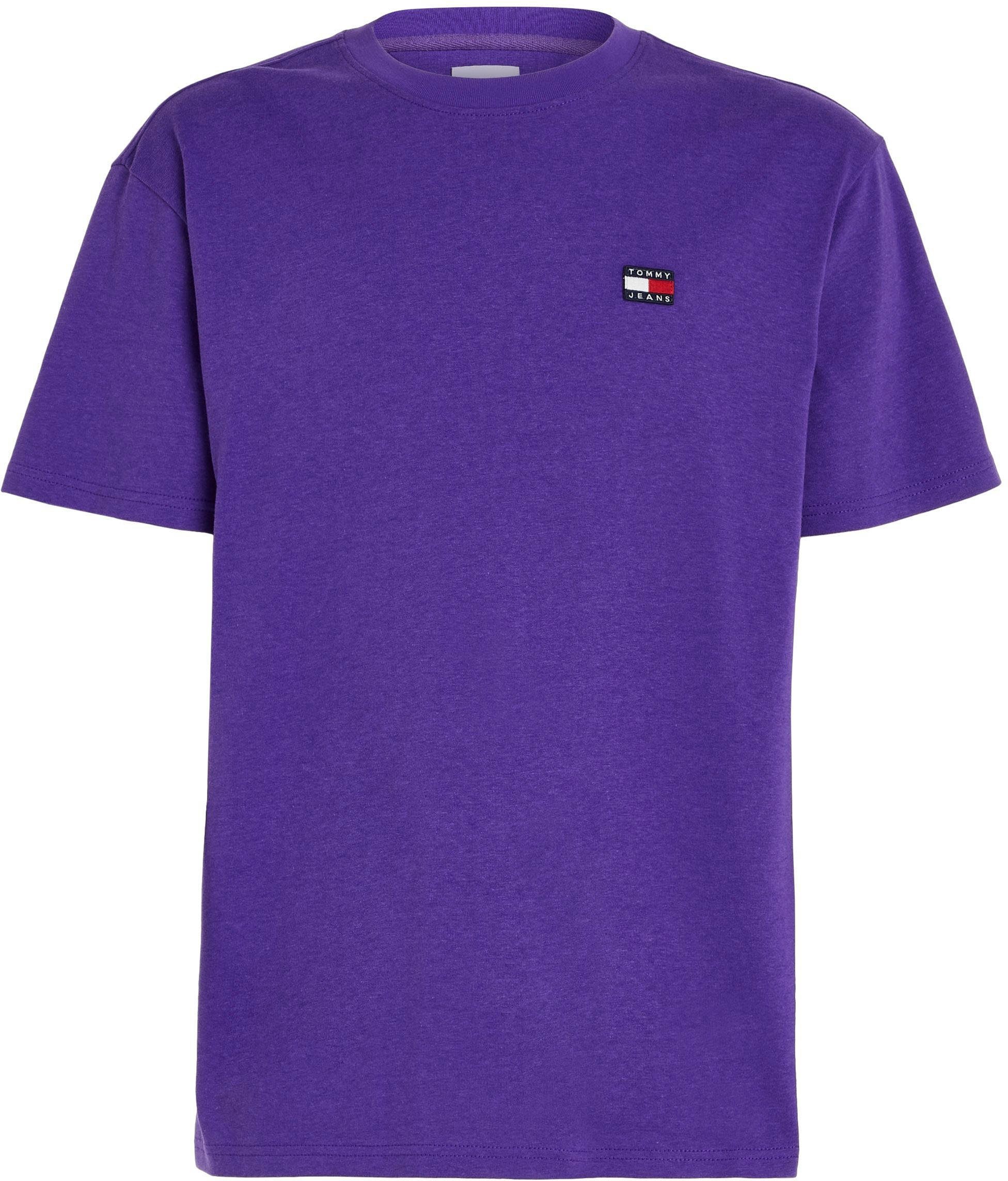 Tommy Jeans T-Shirt TJM CLSC TEE Purple mit BADGE College XS TOMMY Rundhalsausschnitt