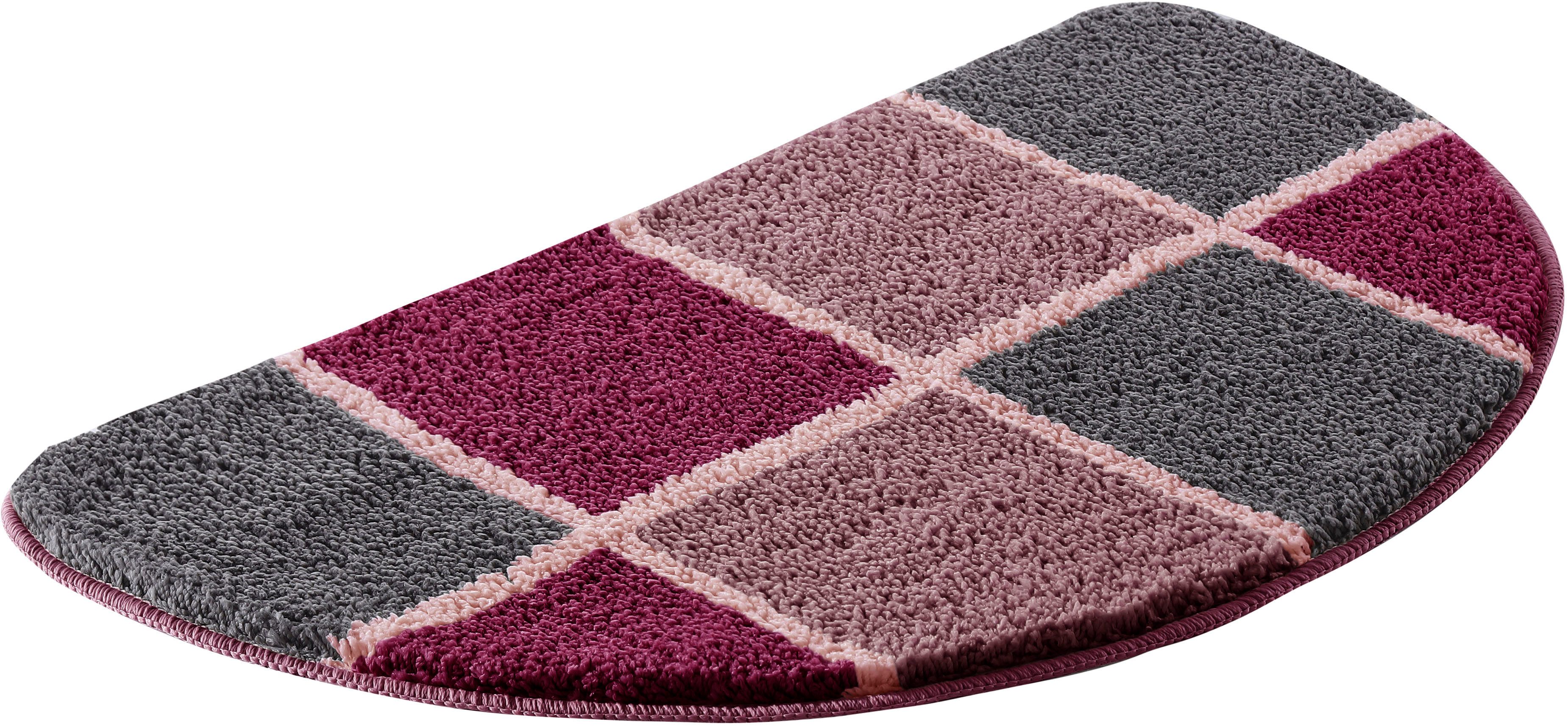 my home Badematte Anna mit Kachelmuster, Badvorleger, Badezimmer Teppich, D günstig online kaufen