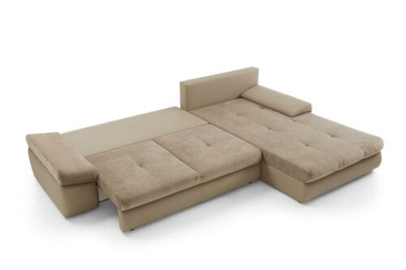 JVmoebel Ecksofa Polstermöbel Ecksofa, Textil Sitz Wohnzimmer Farbe Braun Couch L-Form