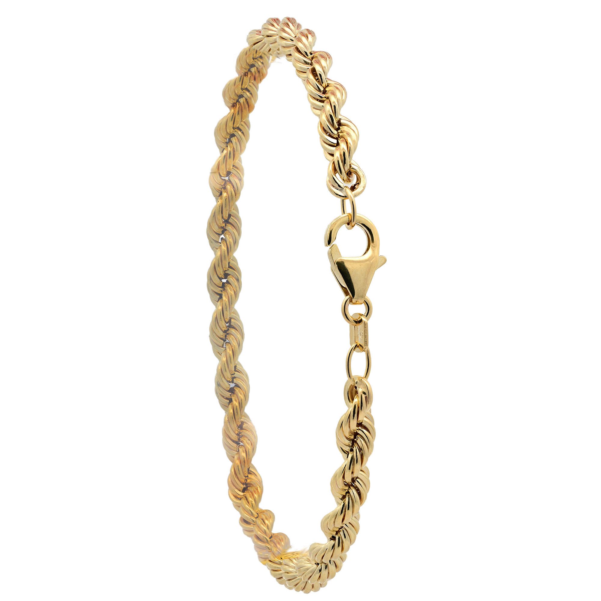 HOPLO Goldarmband Goldarmband Kordelkette hohl 4,5 mm Armkette 19cm - 585-1 günstig online kaufen